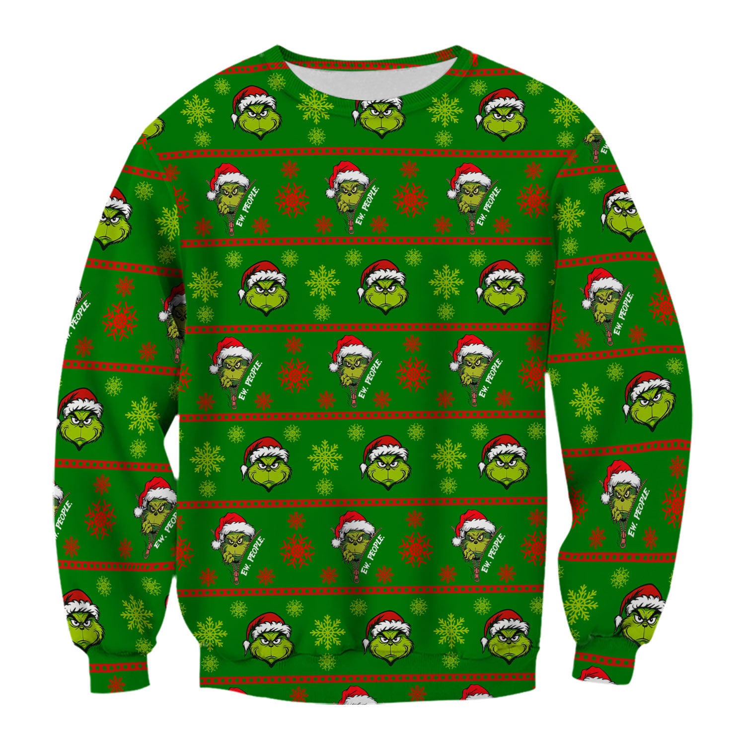 Grinch Scrub Top for Nurses - Christmas Holiday “Ew, People” Medical Uniform - Xmas Gift for RN CNA LPN
