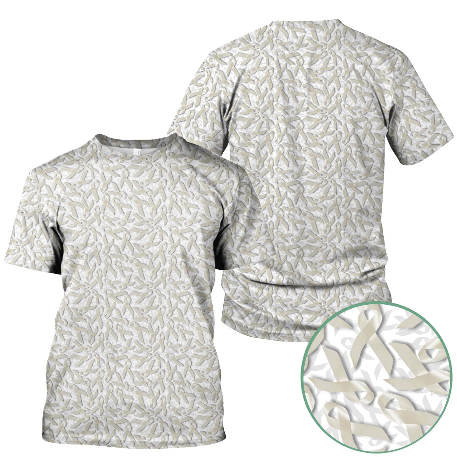 Cancer Awareness Scrub Top with White Ribbon - Lung Cancer Support Nurse Shirt - Inspirational Gift for Fighters Survivors & Families