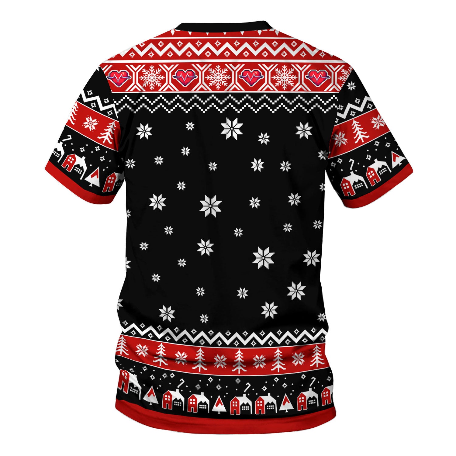 Funny Scrub Top for Women - Do Not Open Til Christmas Santa and Elf - Holiday Medical Uniform Gift for RN LPN CNA