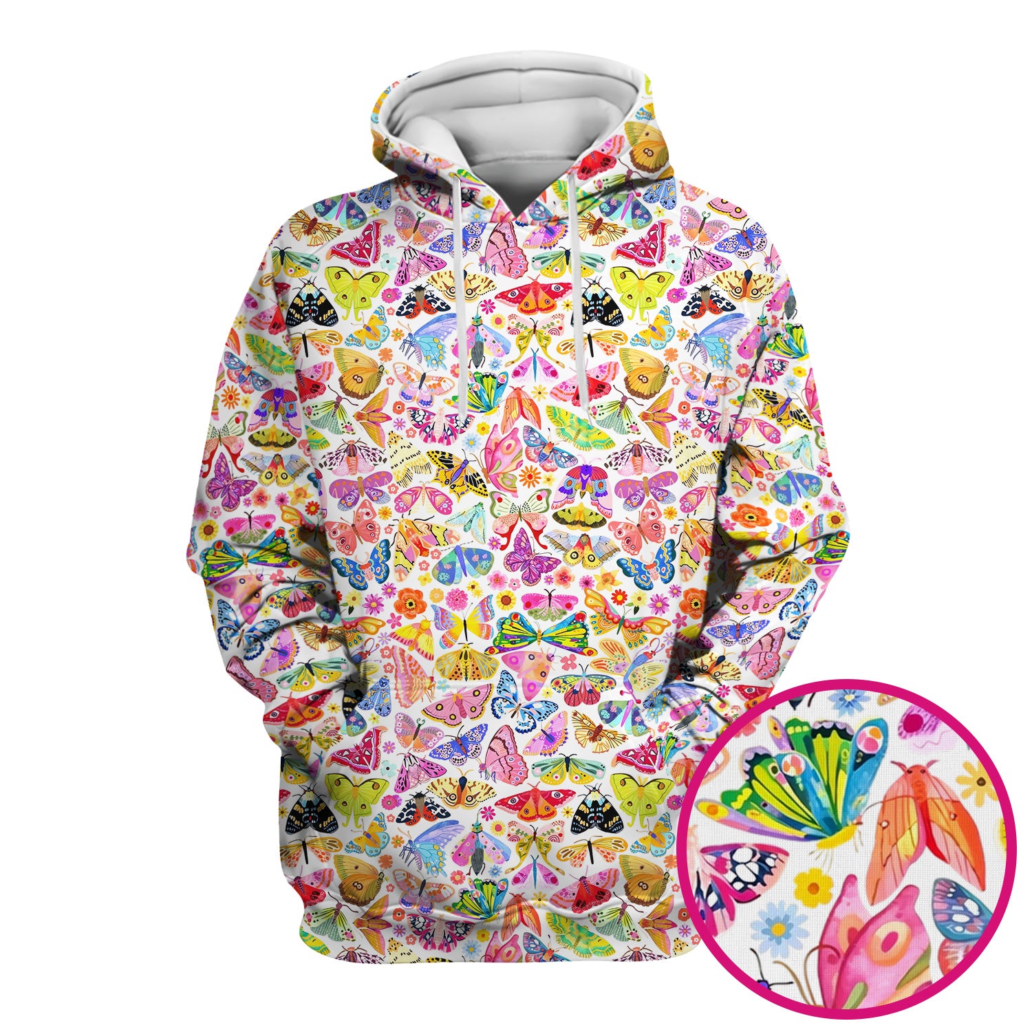 Cute Bright Butterfly Moth Floral Scrub Top, Comfortable Scrubs for Nurses
