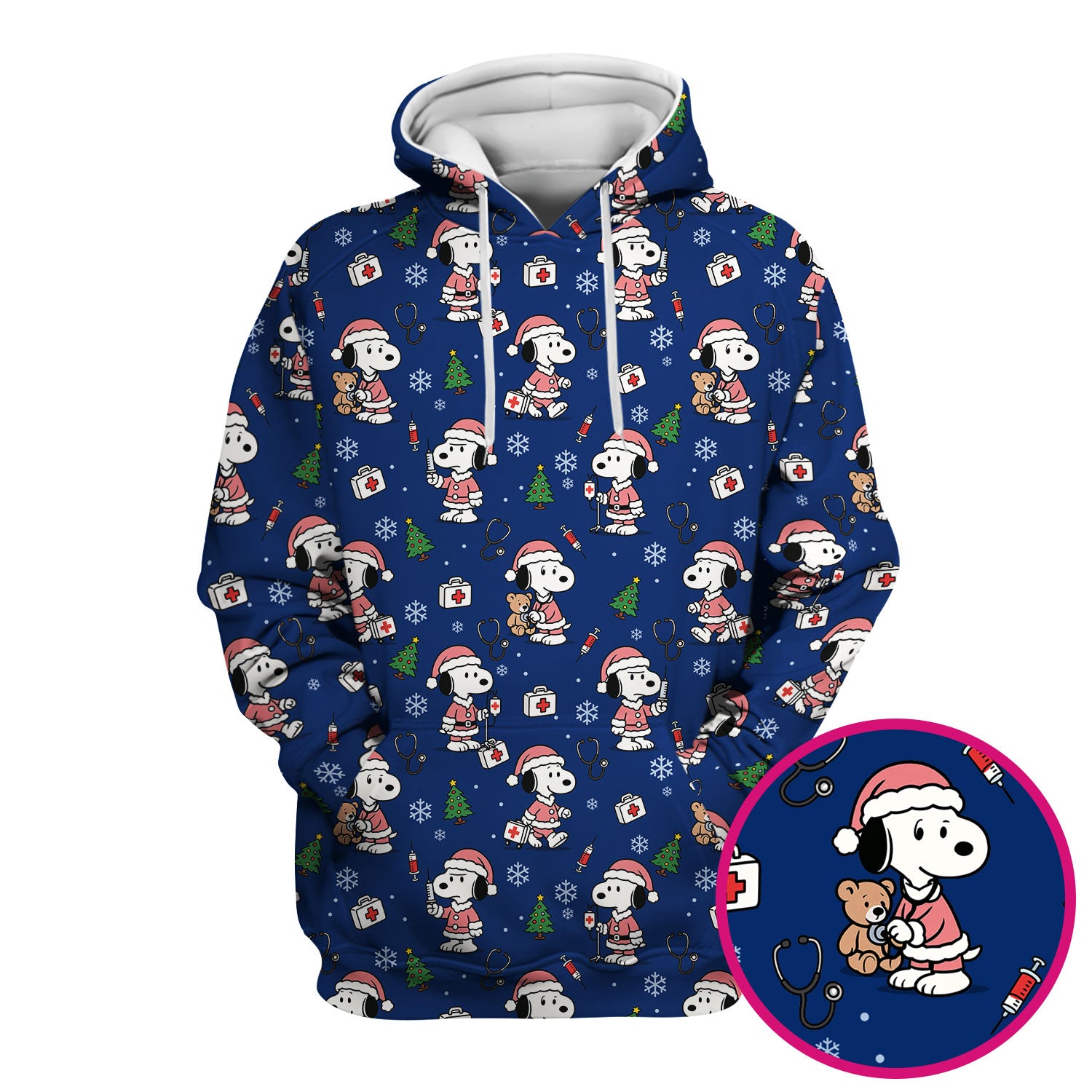 Snoopy Holiday Scrubs Top Multi Colors - Funny Xmas Nurse Shirt Women - Cute Christmas Scrub Top Gift for Healthcare Workers
