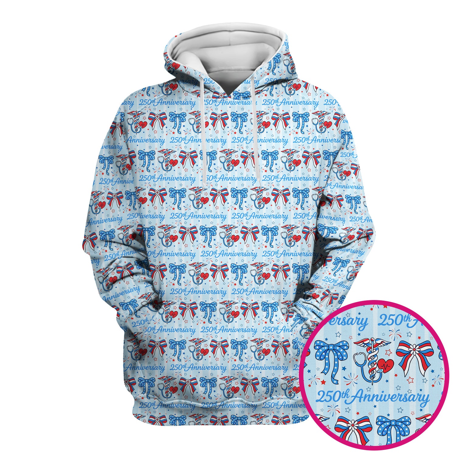 Festive 250th Anniversary Nurse Ribbon Heart Pattern Scrub Top, Comfortable Scrubs for Nurses