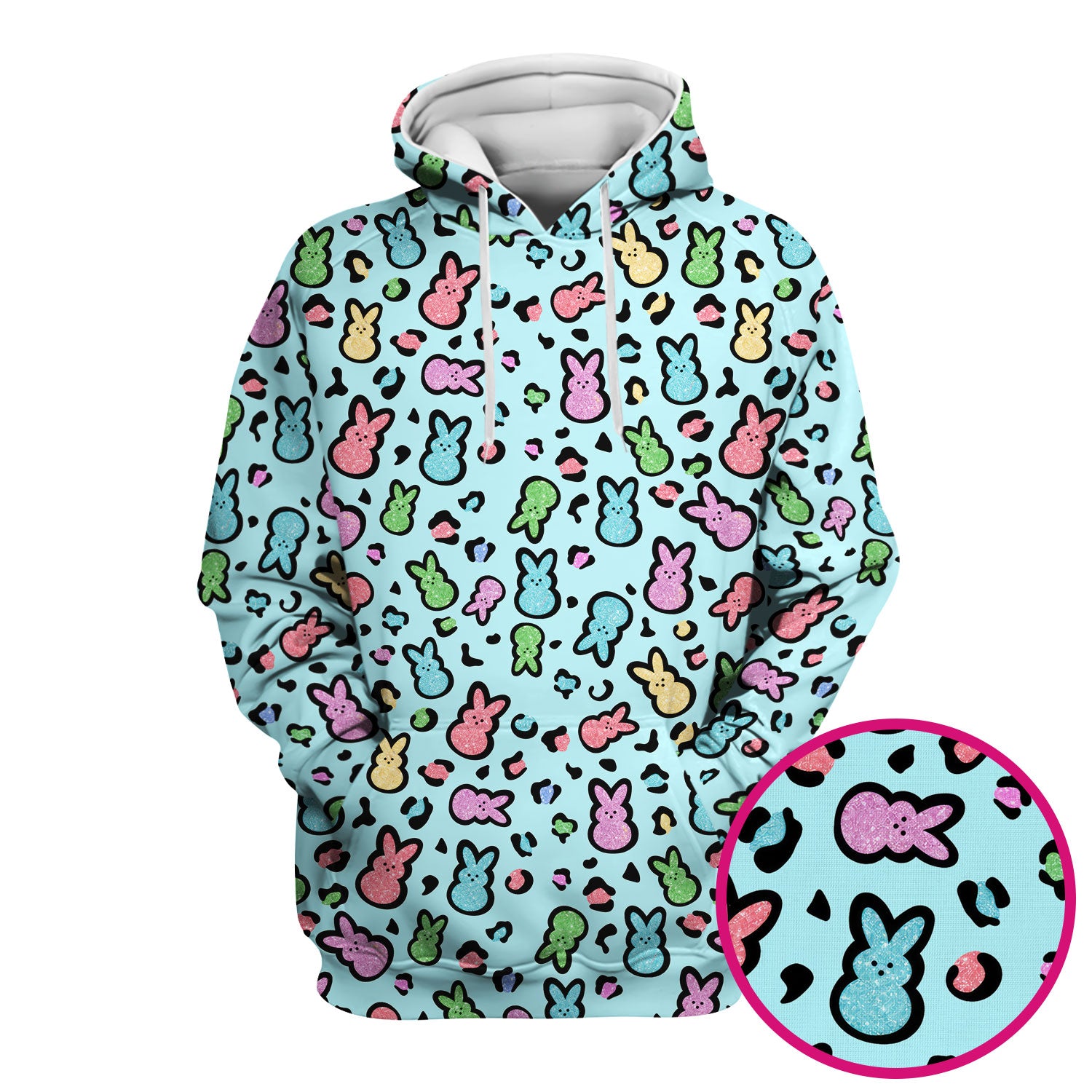 Cute Easter Bunny Pastel Pattern Scrub Top, Comfortable Scrubs for Nurses