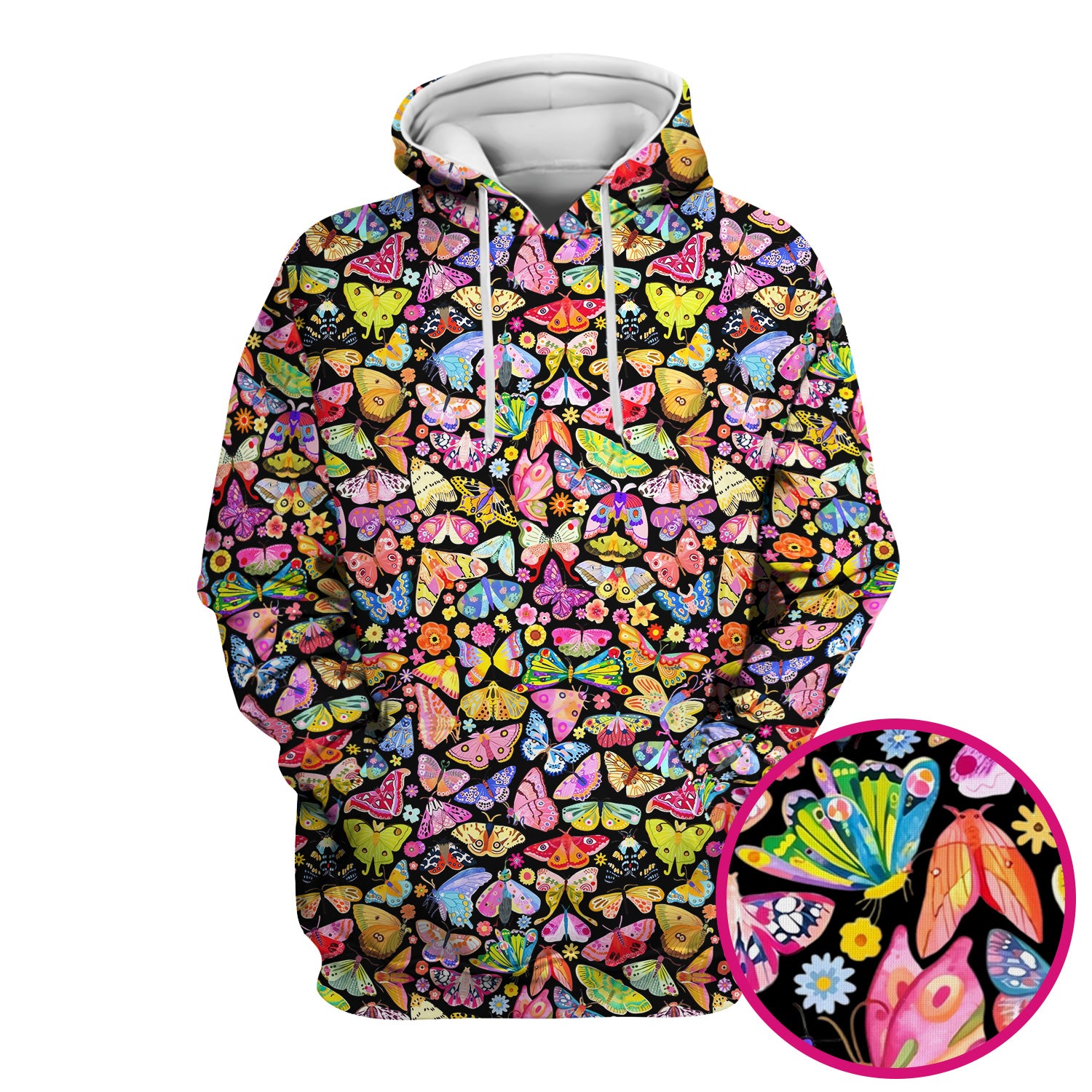 Cute Bright Butterfly Moth Floral Scrub Top, Comfortable Scrubs for Nurses