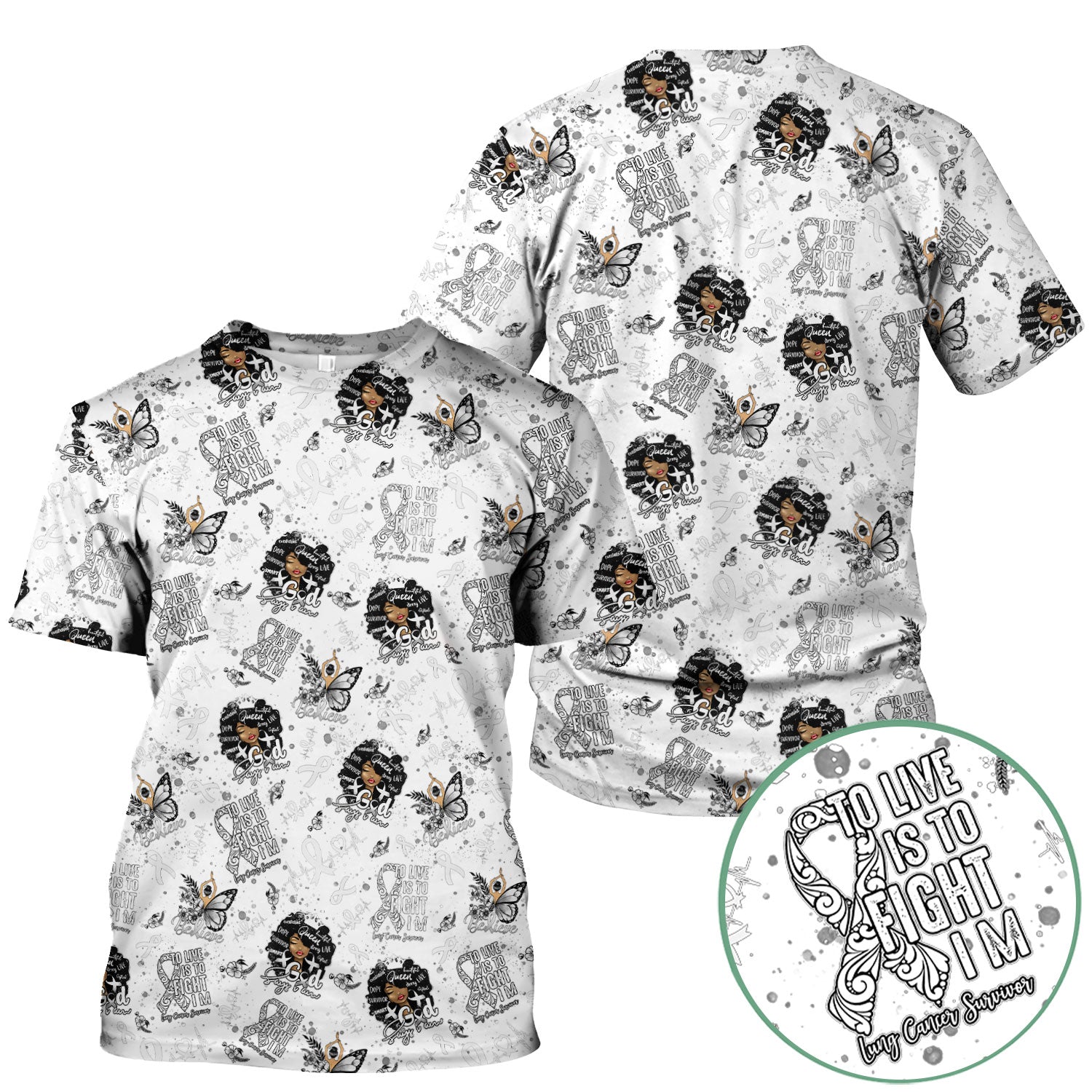 Cancer Awareness Scrub Top - Black Women Survivor Faith in God Nurse Shirt - Inspirational Gift for Fighters Supporters Caregivers