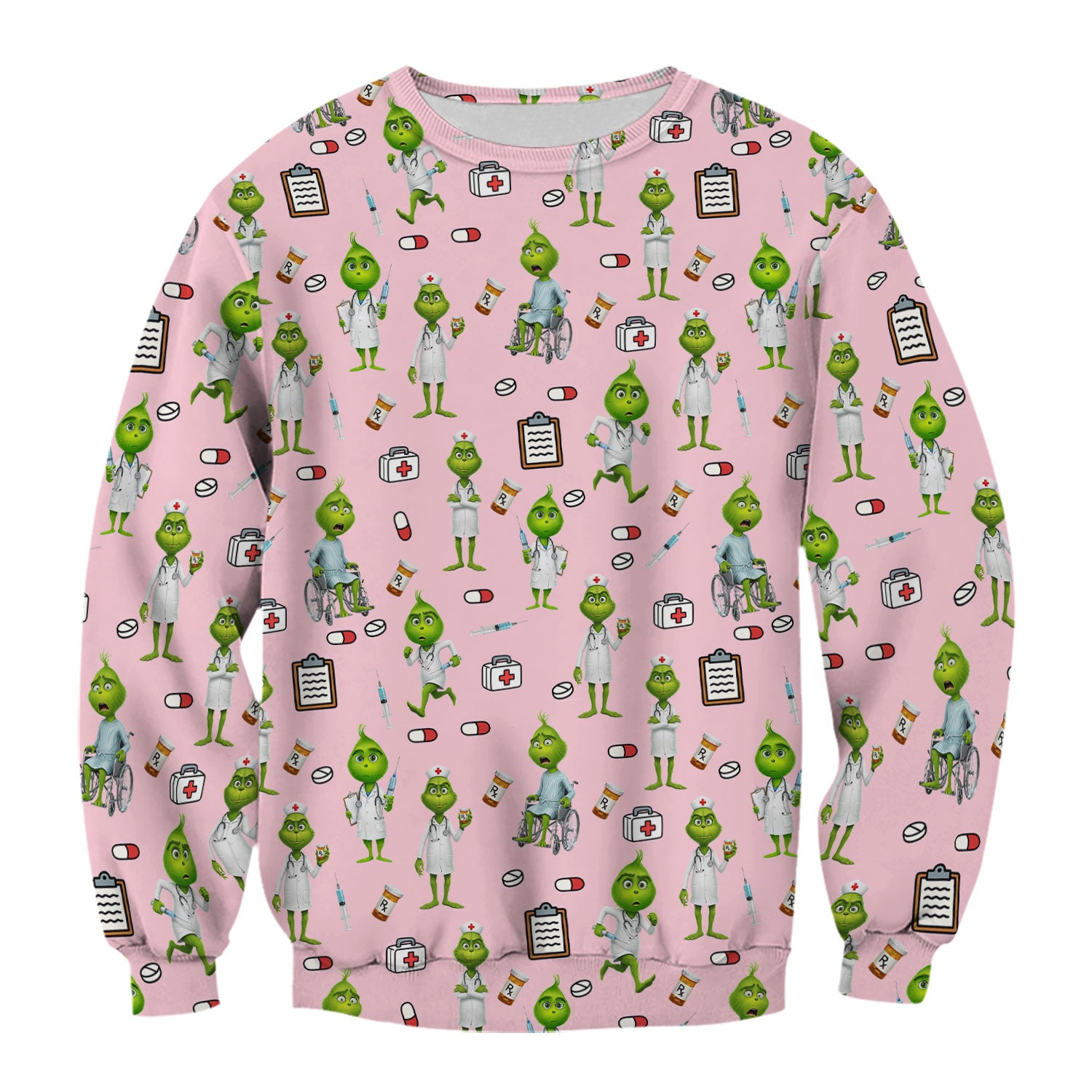 Funny Grinch Scrub Top - Christmas Medical Uniform for Women - Funny Holiday Nursing Gift for RN LPN CNA