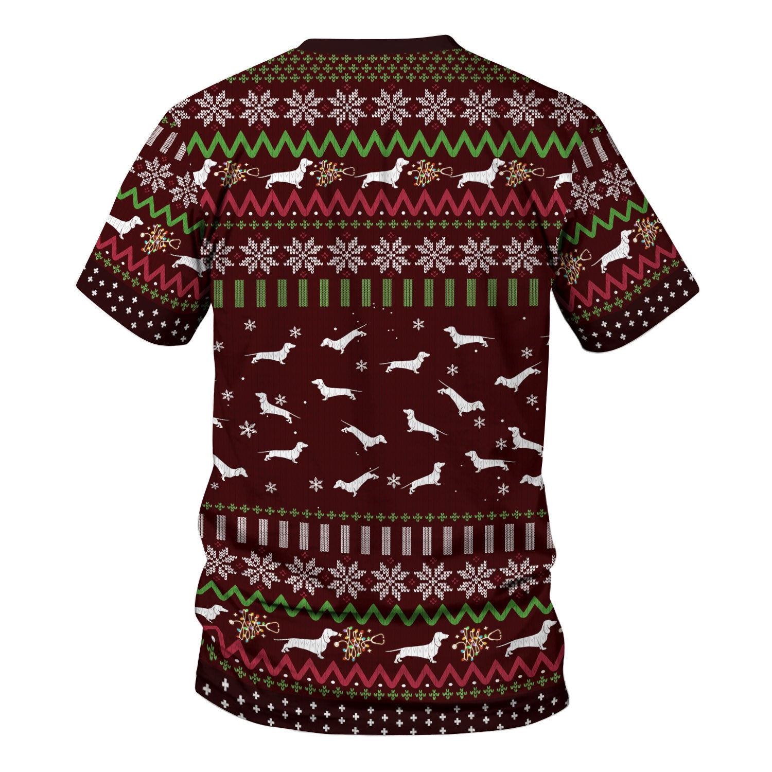 Dachshund Through The Snow Christmas Scrub Top - Funny Sausage Dog Xmas Tree Nurse Shirt - Cute Holiday Medical Uniform