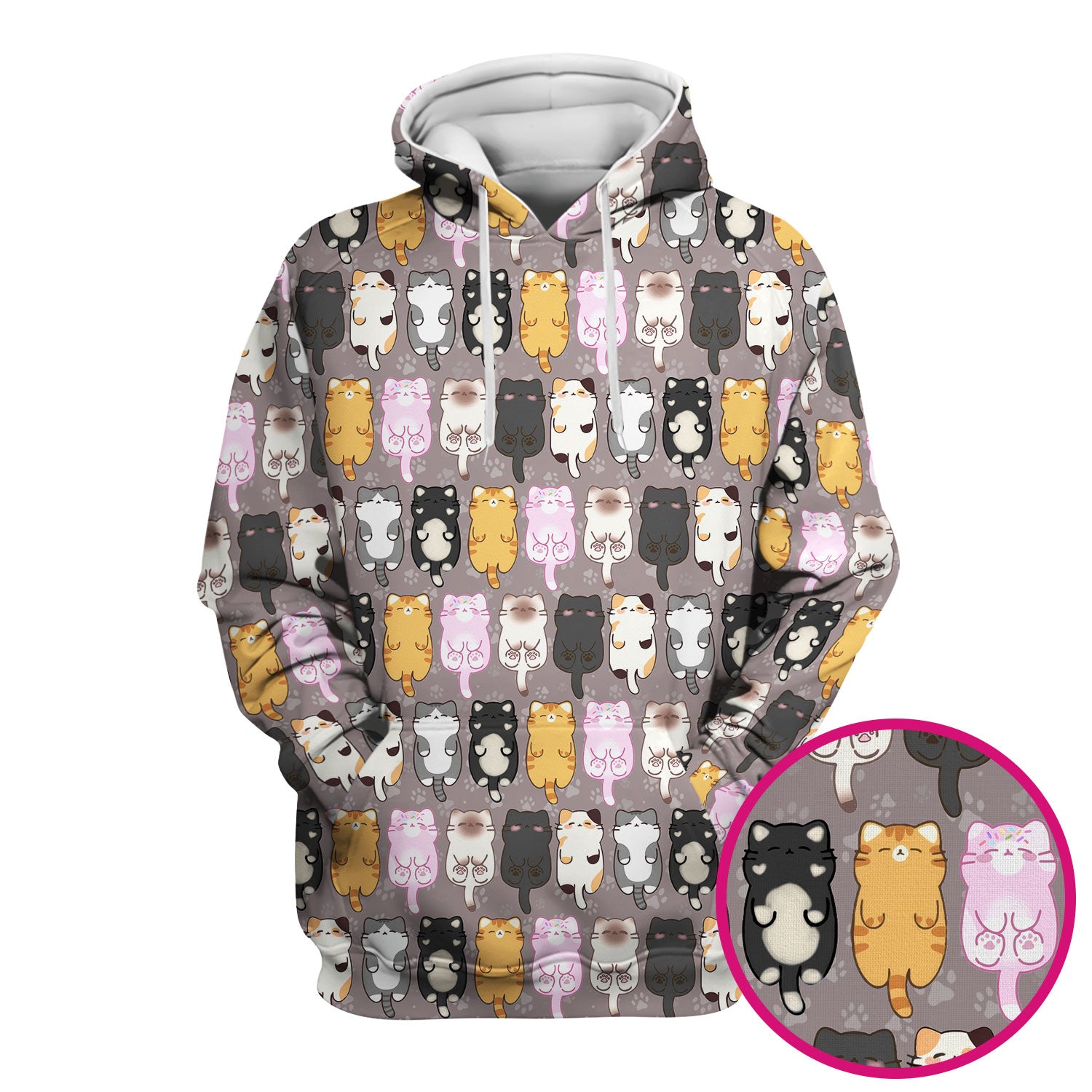 Funny Cartoon Cats All Over Print Scrubs Top, Comfortable Scrubs for Nurses
