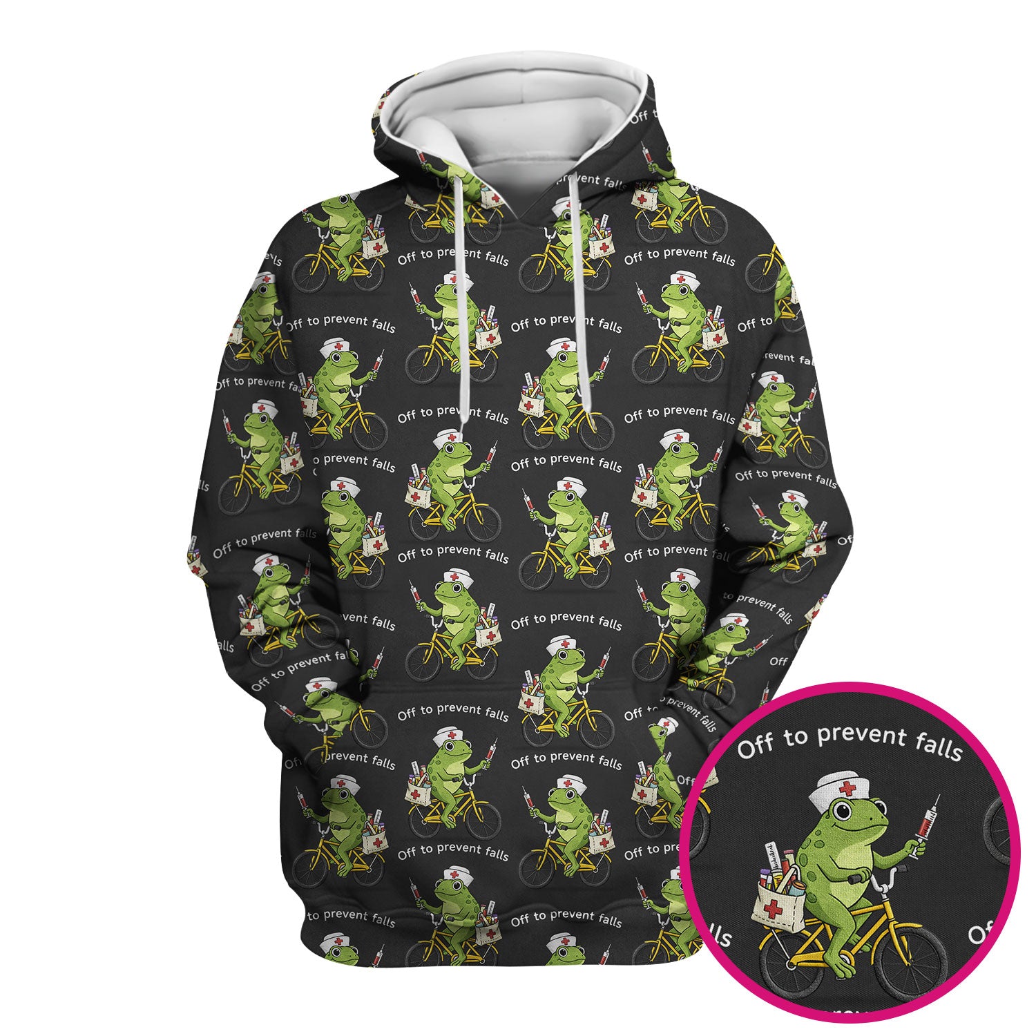 Cute Frog Riding Bike With Funny Quote Scrub Top, Comfortable Scrubs for Nurses