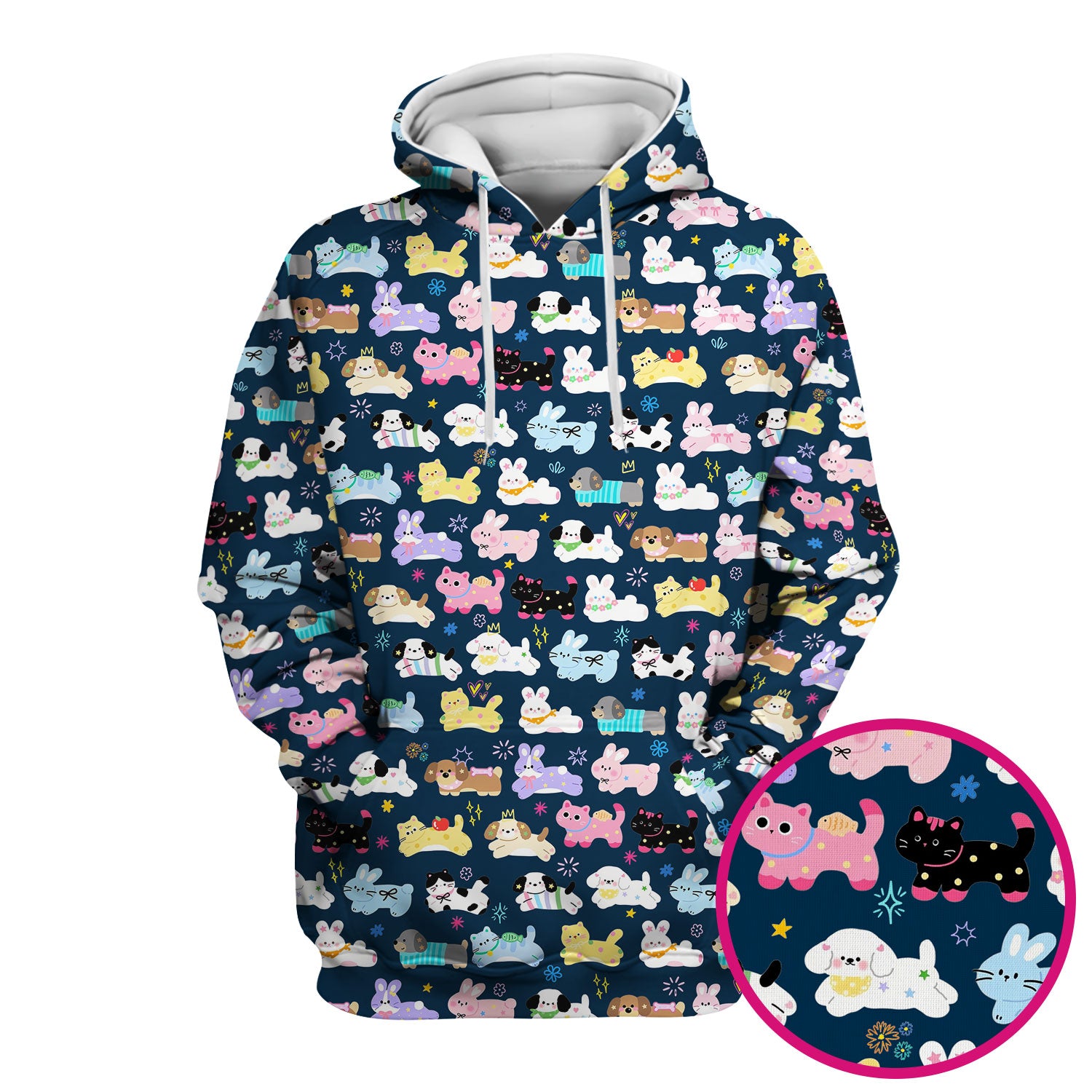 Cute Kawaii Animal Pattern Scrub Top for Women, Breathable Nursing Uniform