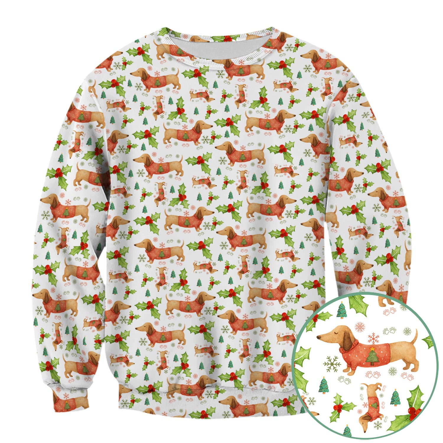 Festive Holiday Dachshund Scrub Top - Funny Sausage Dog Christmas Shirt - Wiener Puppy Lover Gift for RN CNA LPN