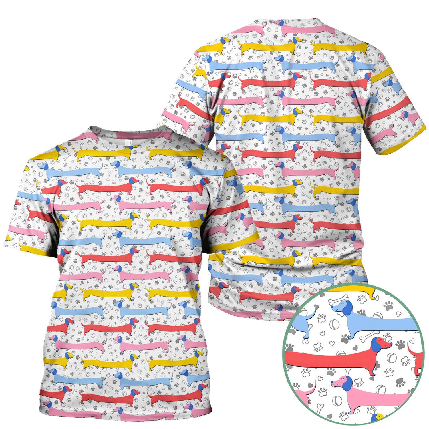 Funny Wiener Dog Scrub Shirt for Women - Dachshund Nurse Top - Cute Sausage Dog Medical Shirt