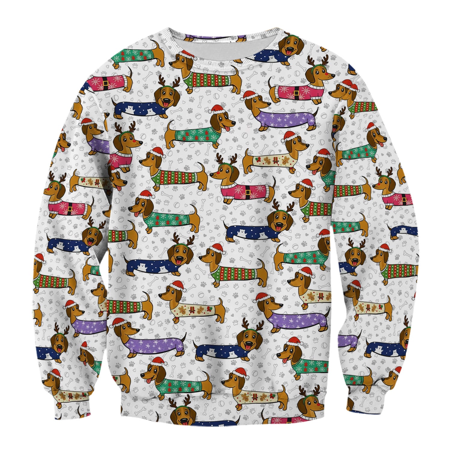 Christmas Dachshund Scrub Top for Women - Cute Dog Nursing Uniform with Pockets - Holiday Reindeer Wiener Dog Shirt - Funny Vet Tech Workwear