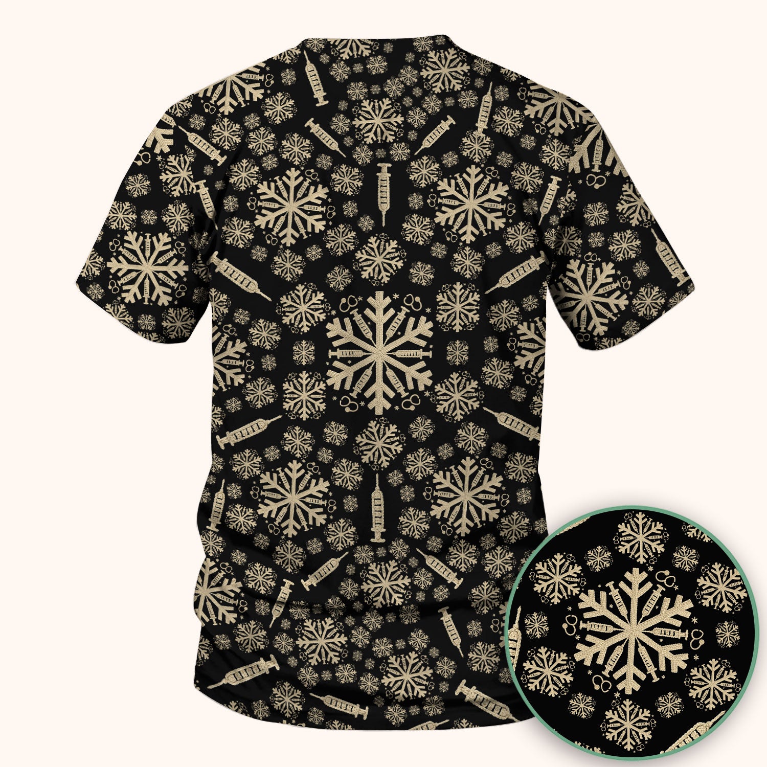 Snowflake Syringe Scrubs for Women - Festive Medical Top - Funny Christmas Scrub Shirt for Nurse - Holiday Gift