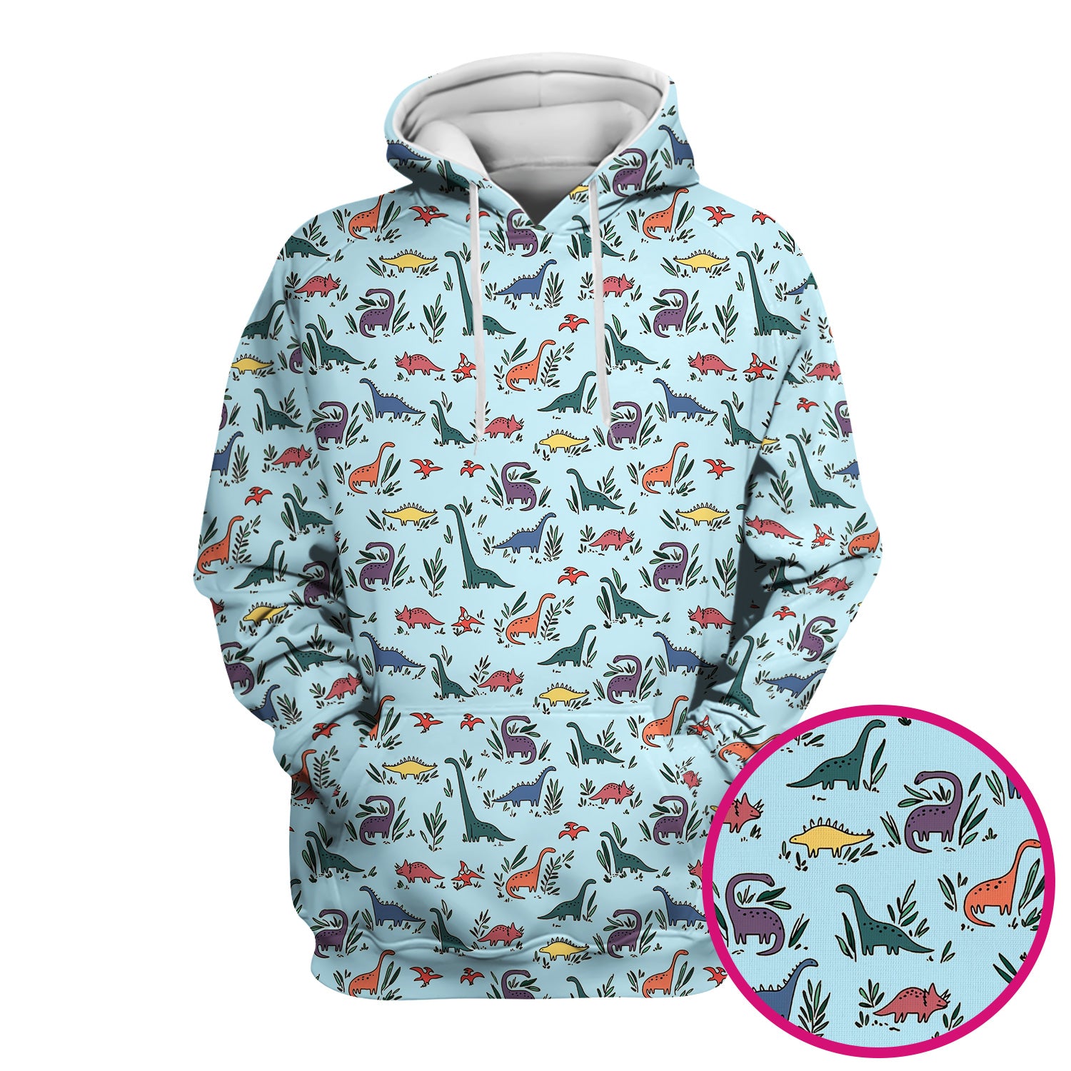 Cute Dinosaur Leafy Garden Pattern Scrub Top, Comfortable Scrubs for Nurses