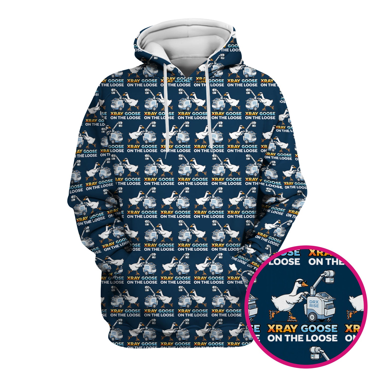 Funny Xray Goose On The Loose Pattern Scrub Top, Comfortable Scrubs for Nurses