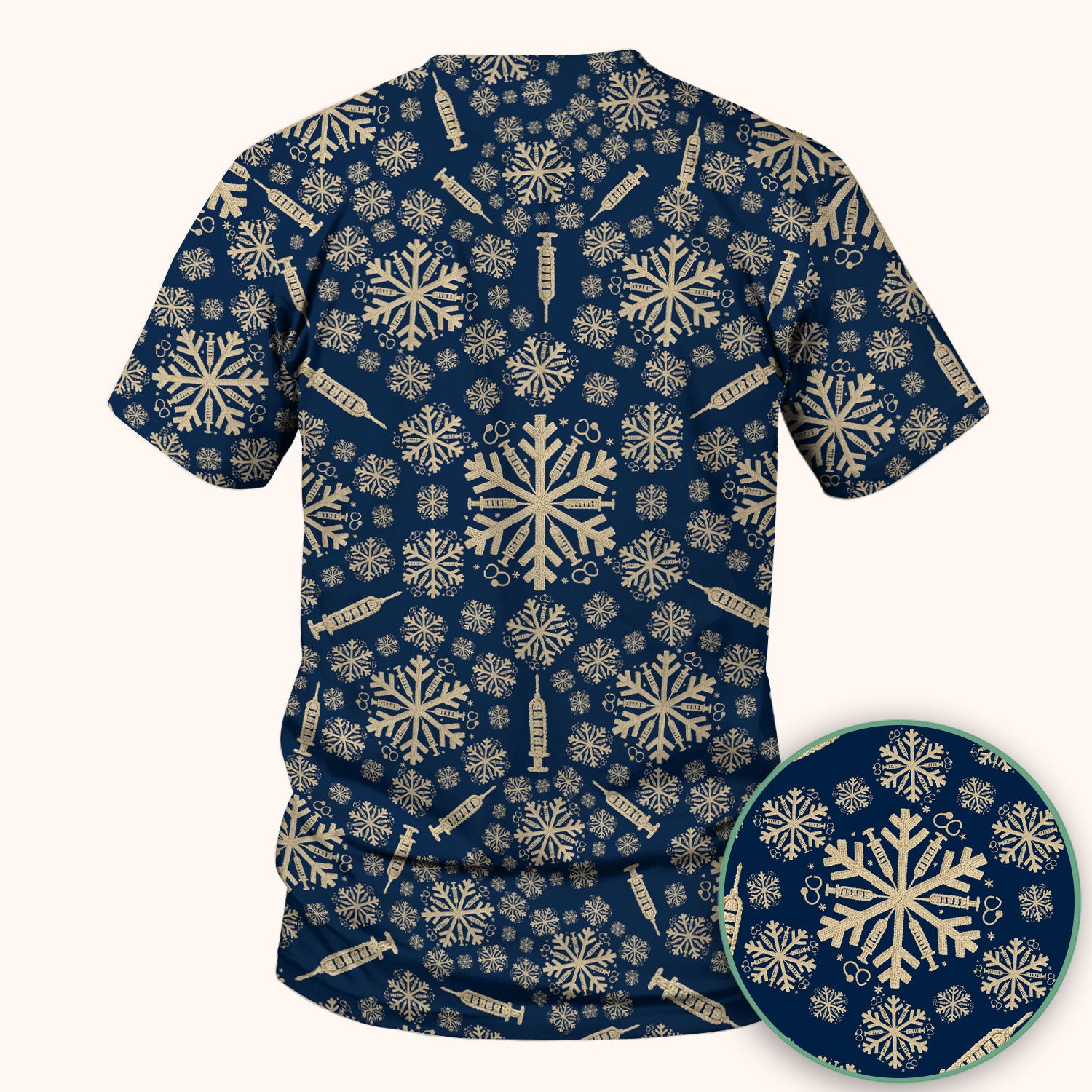 Snowflake Syringe Scrubs for Women - Festive Medical Top - Funny Christmas Scrub Shirt for Nurse - Holiday Gift