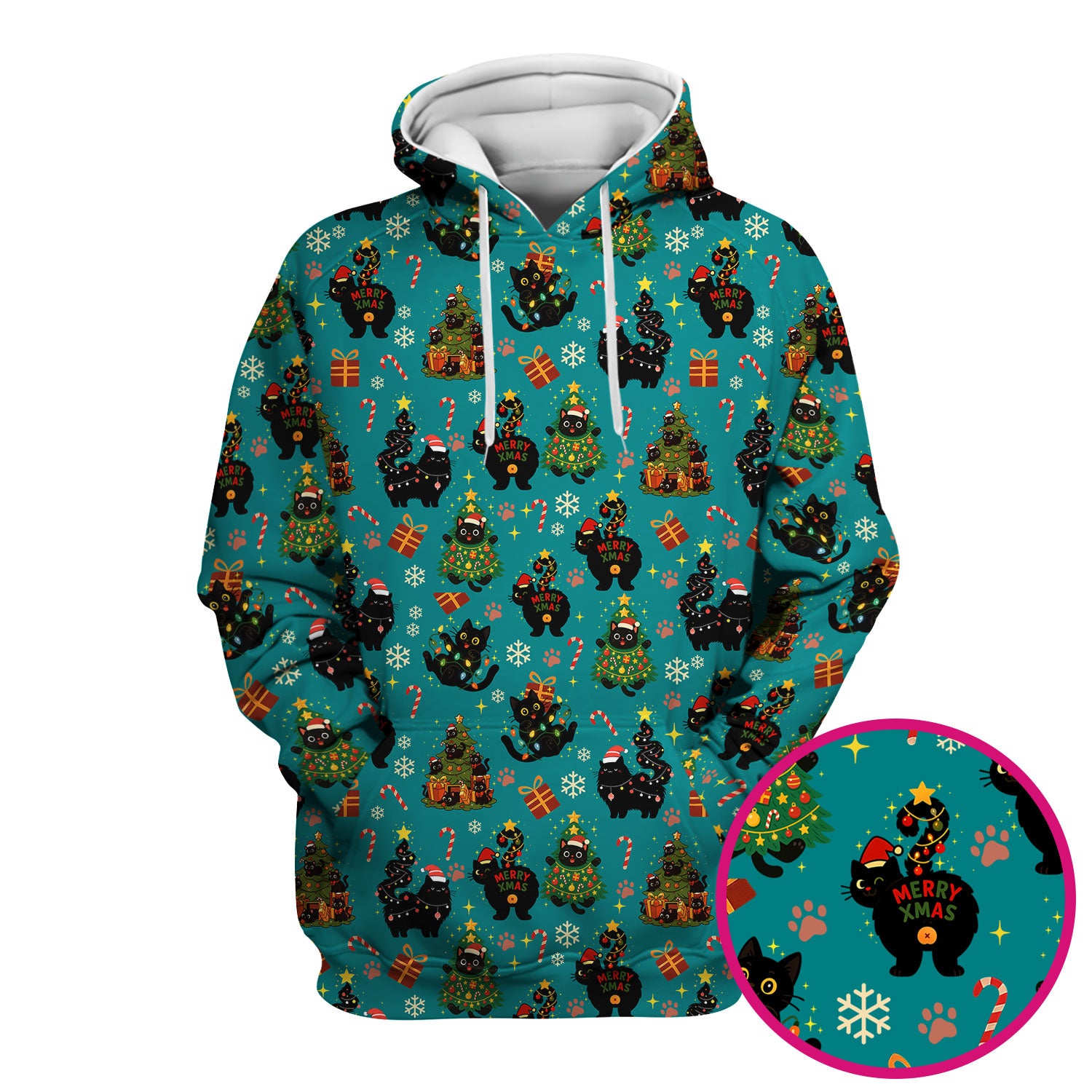 Funny Cat Print Nurse Scrub Top - Christmas Medical Shirt for Women & Men - Cute Holiday Gift Idea for RN CNA Doctor Scrubs