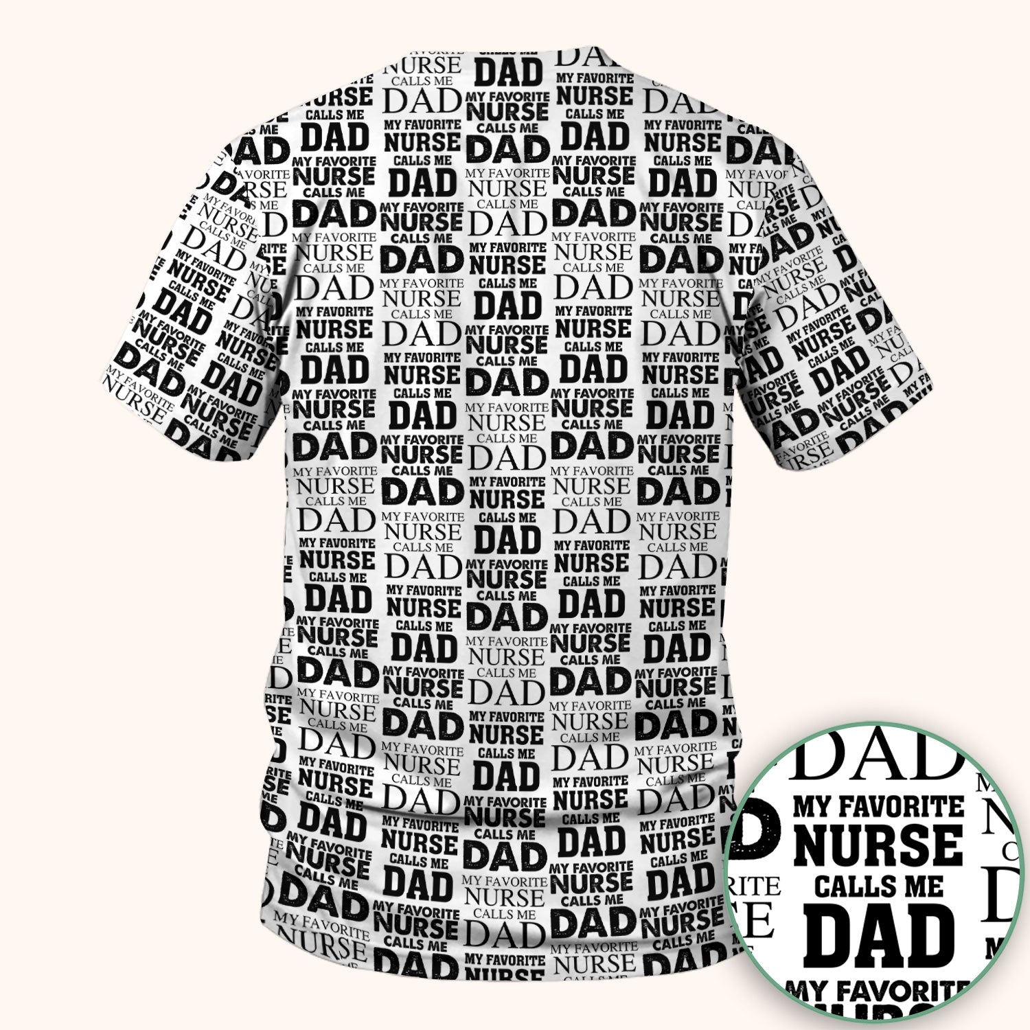 Favorite Nurse Calls Dad Pattern Scrub Top, Comfortable Scrubs for Nurses
