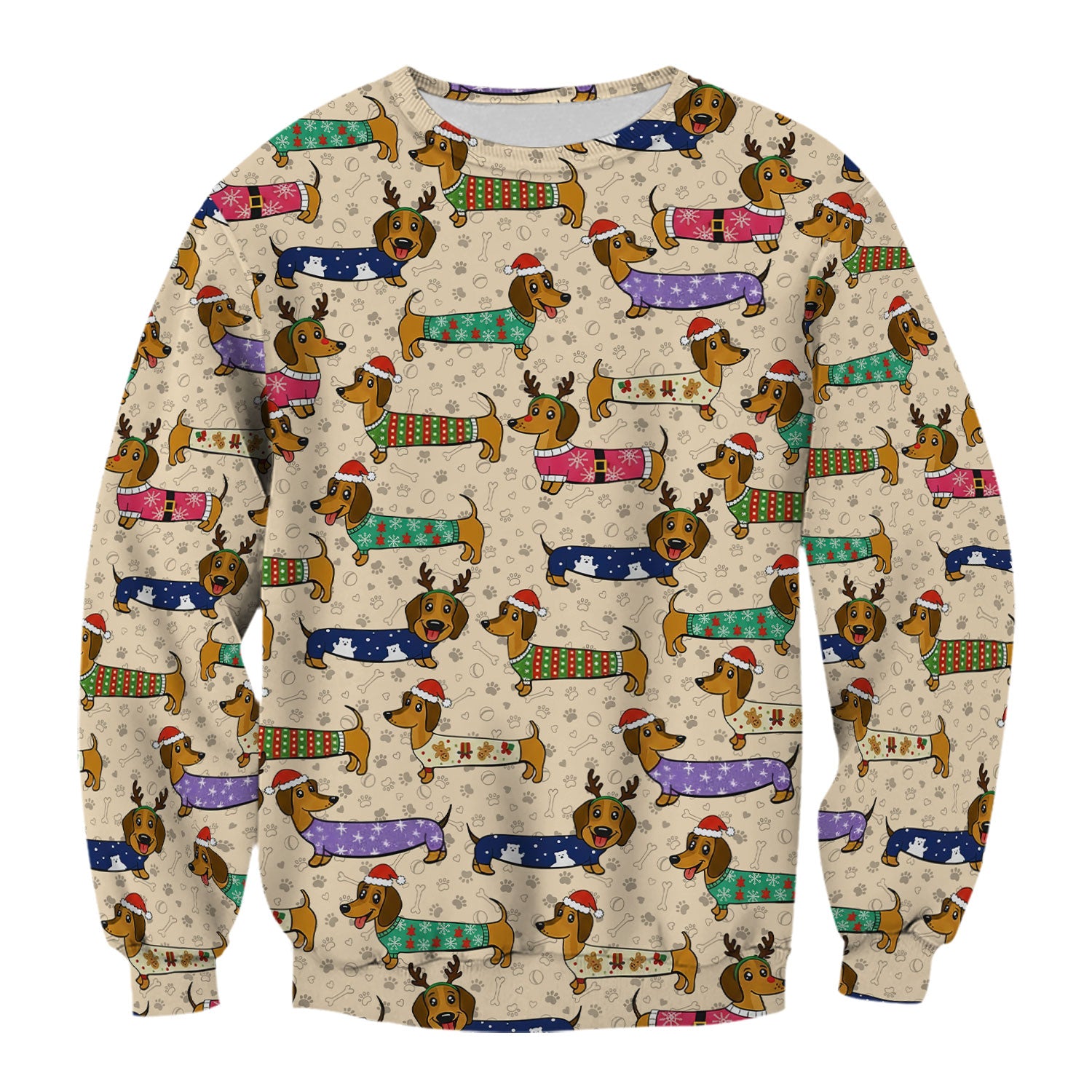 Funny Dachshund Dog Christmas Scrub Top for Nurses - Holiday Reindeer Wiener Dog Shirt - Cute Vet Tech Uniform Gift