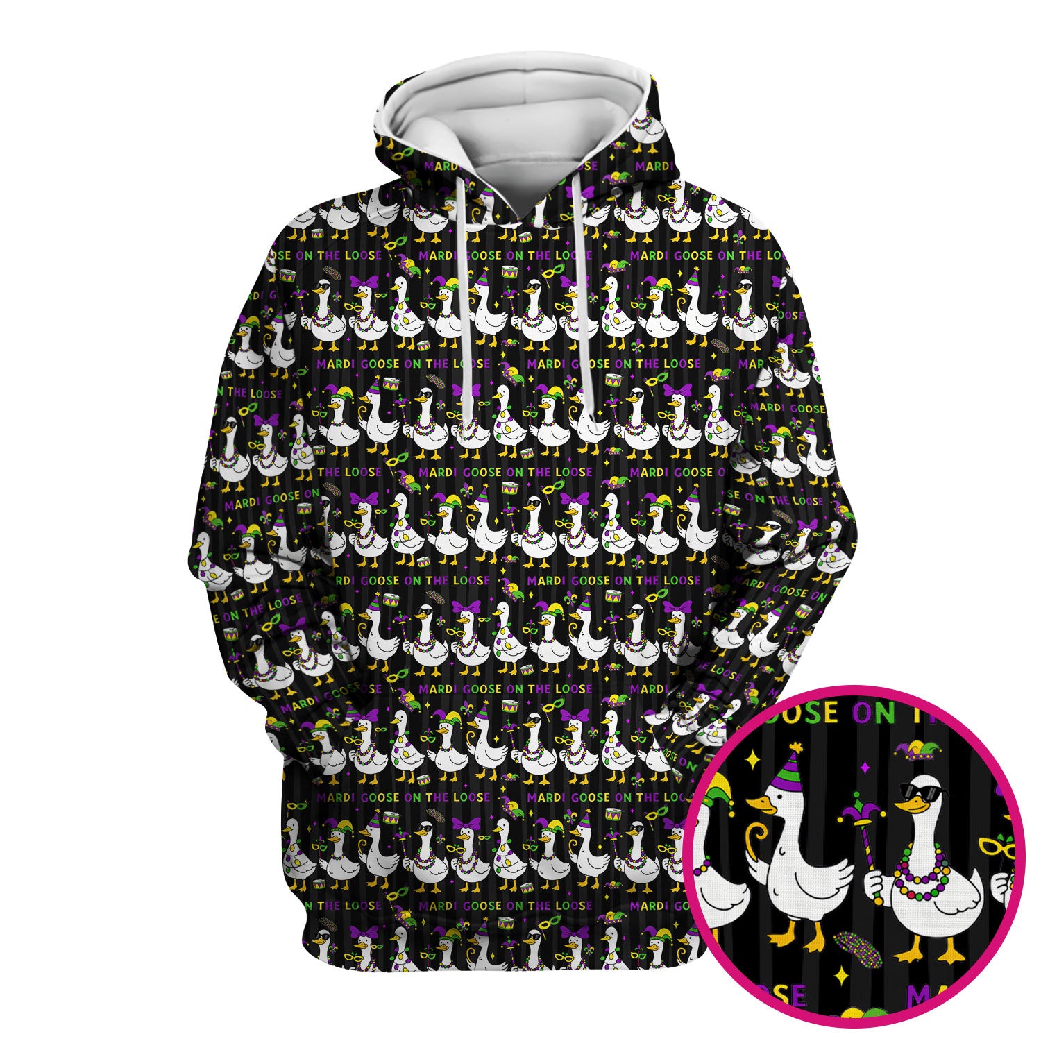 Mardi Gras Goose Nurse Scrub Top, Funny Carnival Medical Pattern Nurse Shirt, Breathable Fabrics Nursing Uniform