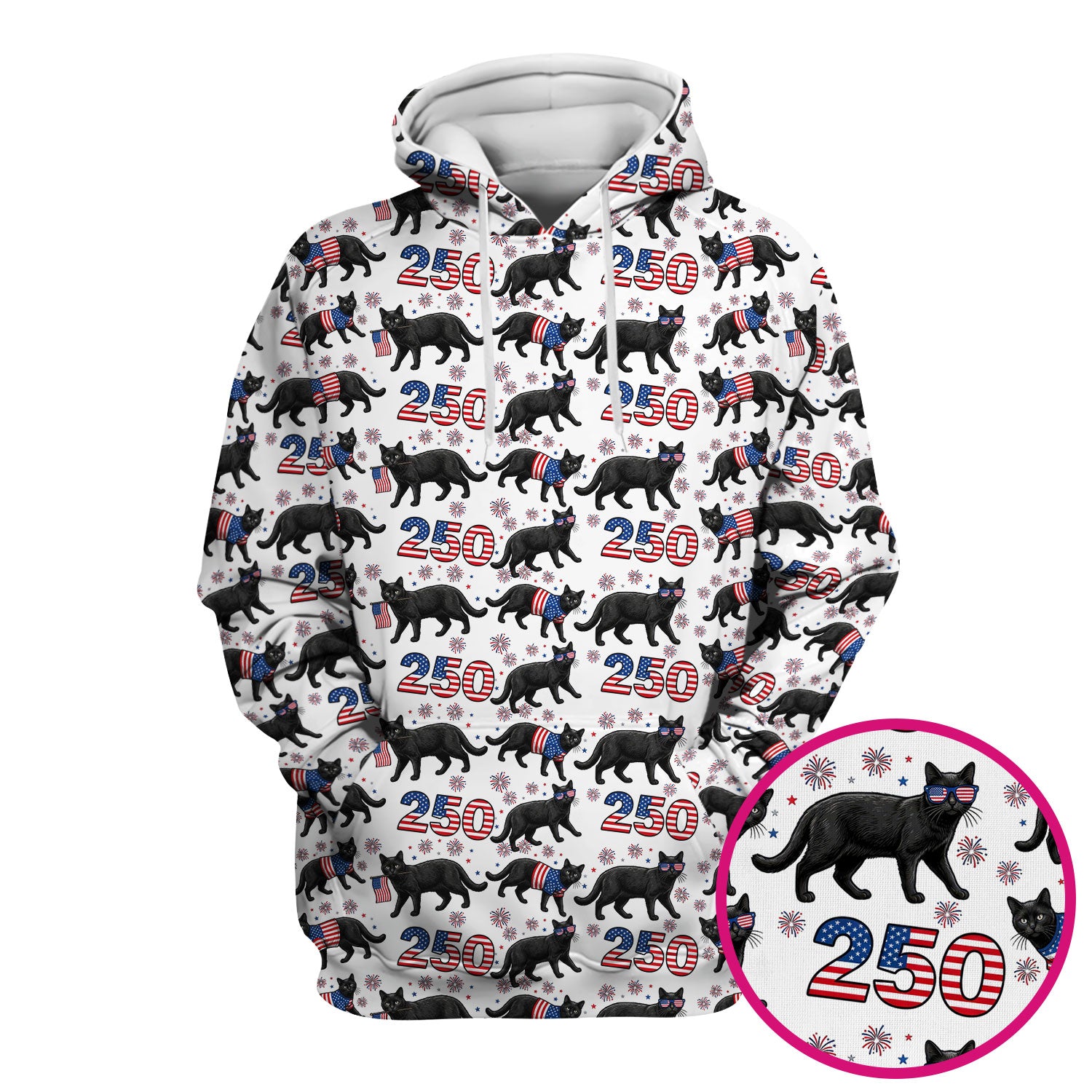 Black Cat 250 USA Flag Fireworks Pattern Scrubs Top, Comfortable Scrubs for Nurses