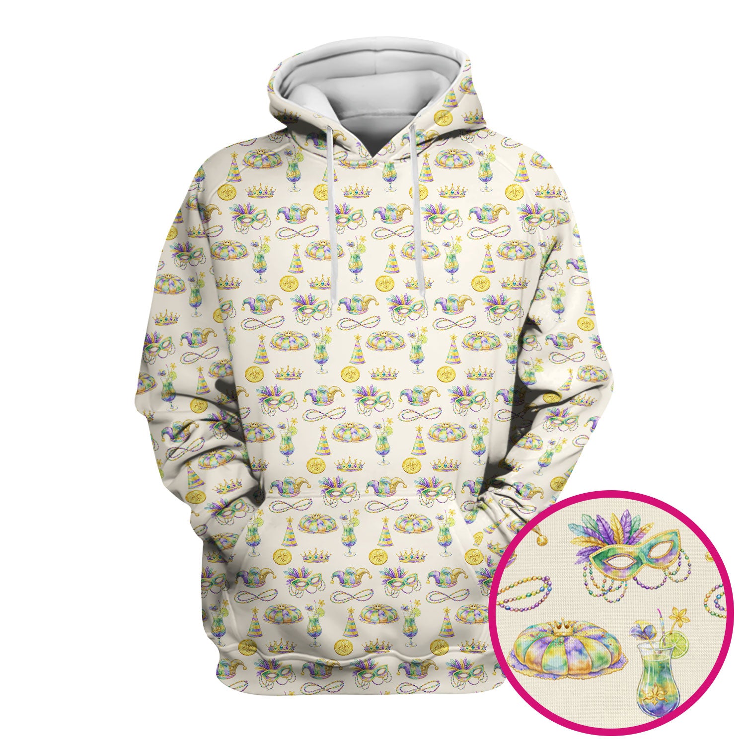 Mardi Gras Mask Scrub Top, Elegant Carnival Pattern Nurse Shirt For Women, Breathable Fabrics Nursing Uniform