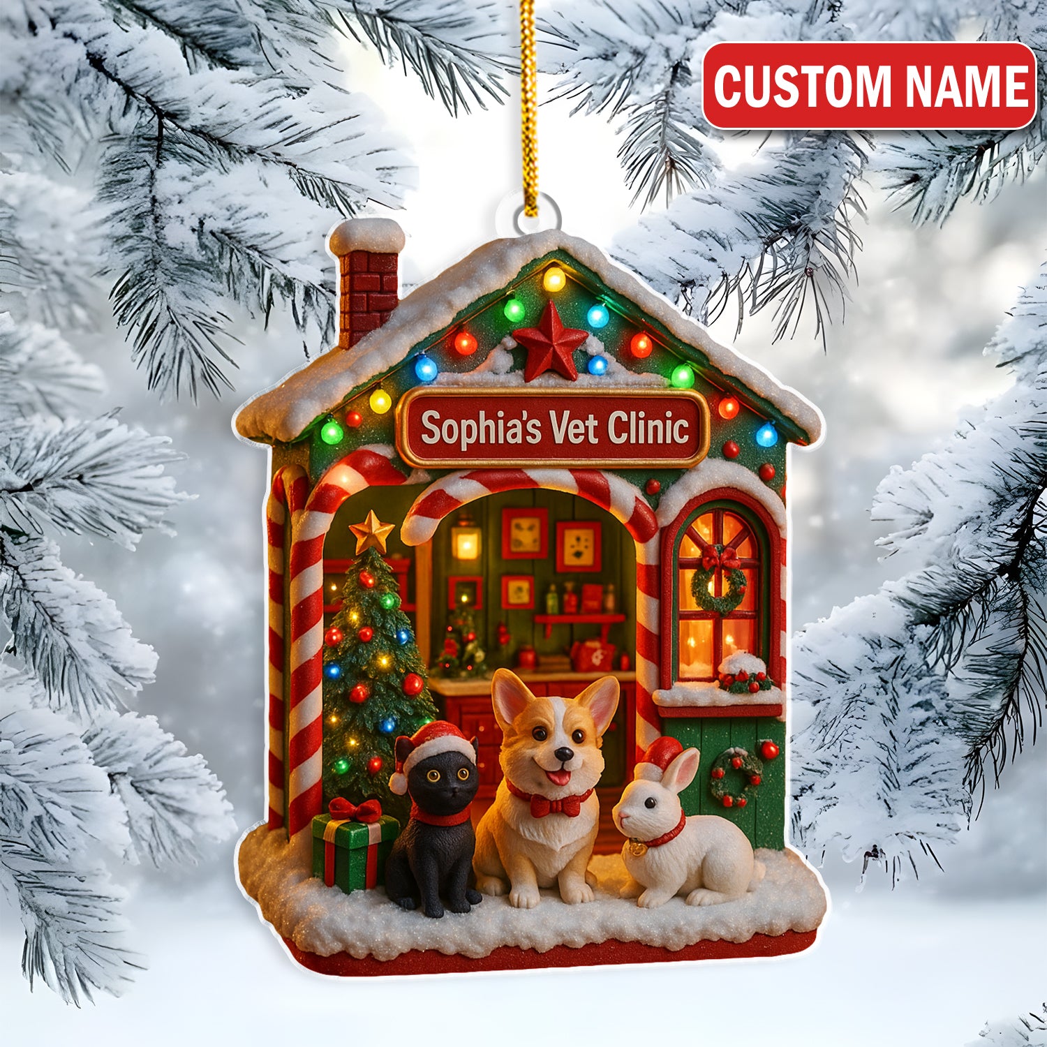 Personalized Vet Tech Ornament - Funny Veterinary Technician Gift - Vet Clinic Christmas Keepsake for Pet Nurses, Clinic Staff