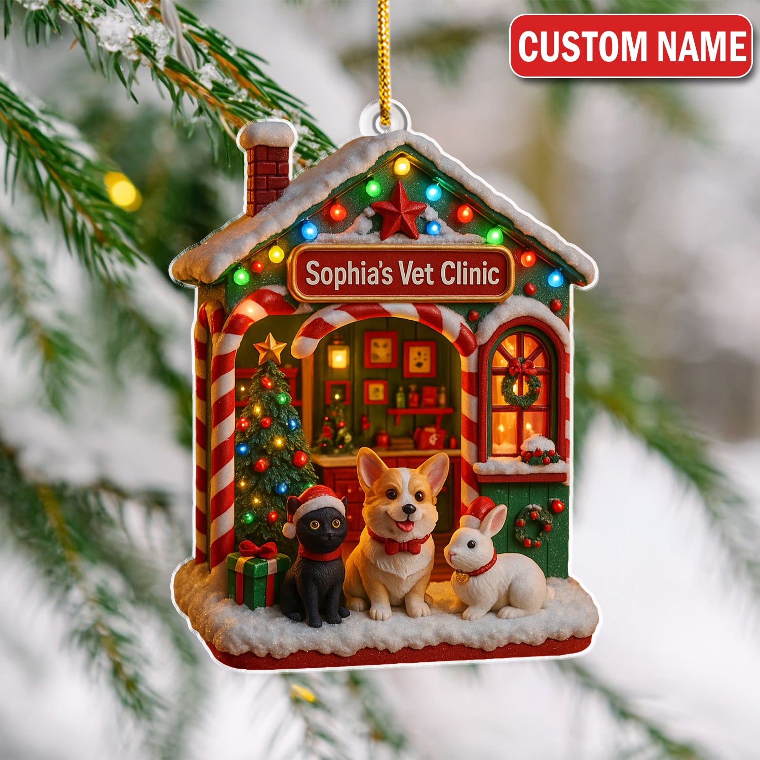 Personalized Vet Tech Ornament - Funny Veterinary Technician Gift - Vet Clinic Christmas Keepsake for Pet Nurses, Clinic Staff