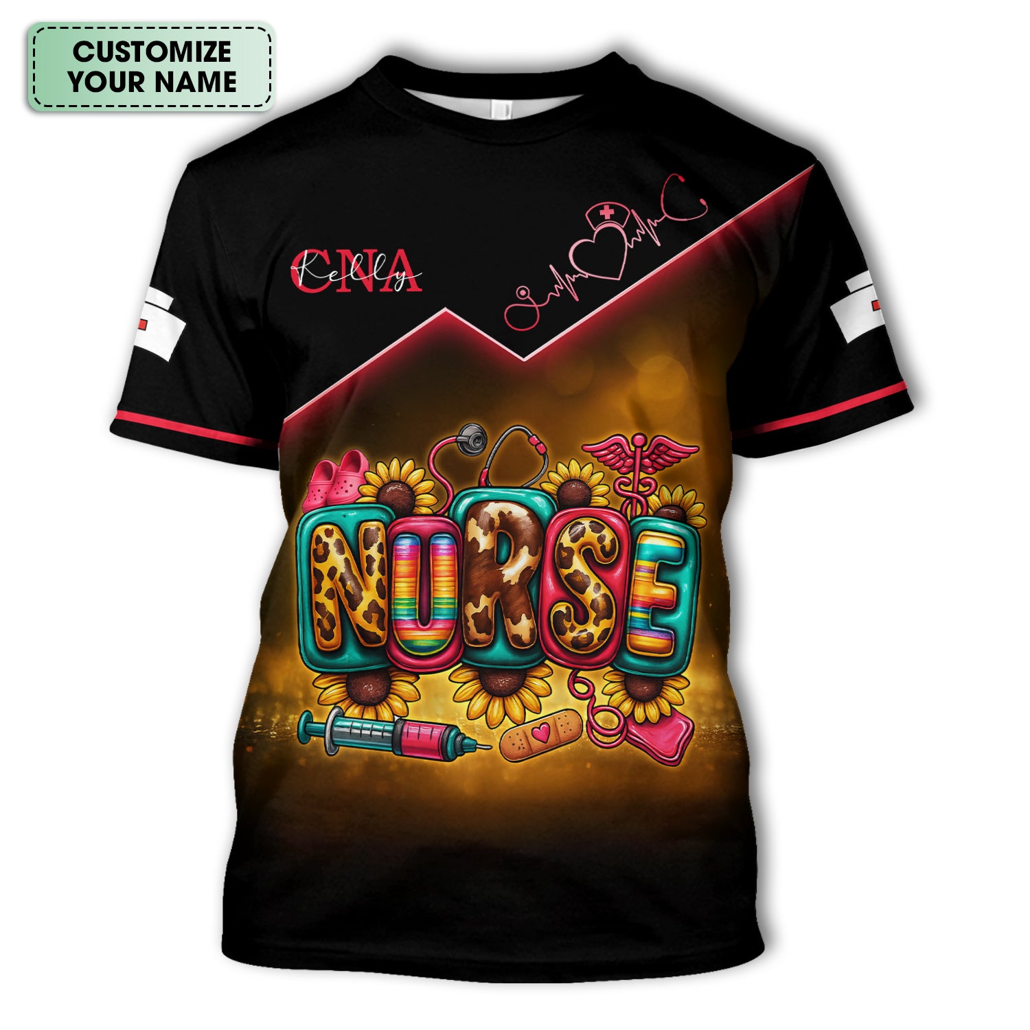 Personalized Nurse Scrub Top for Women - Bold Graphic & Funny Quote Design - Gift for RN, LPN, CNA