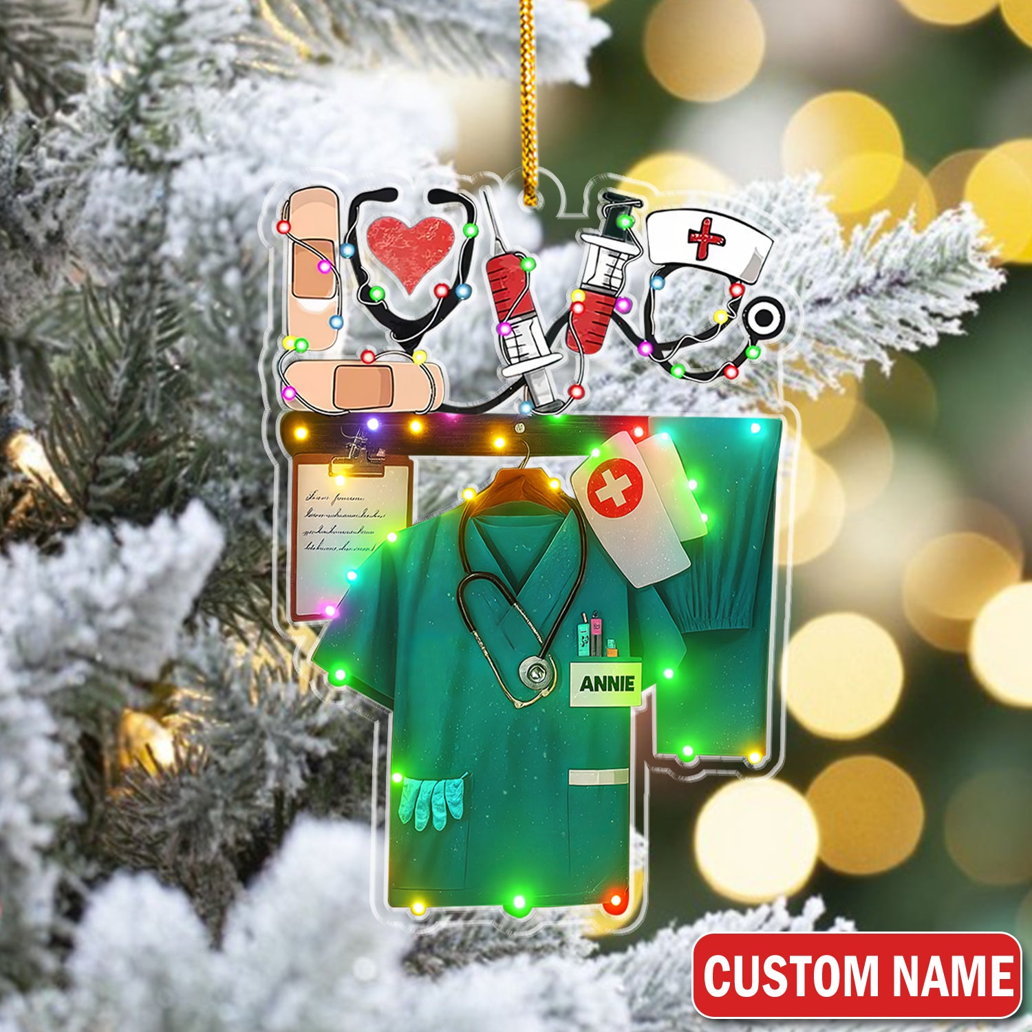 Personalized Nurse Uniform Christmas Ornament with Scrubs Stethoscope - Holiday Keepsake for Healthcare Workers N LPN CNA