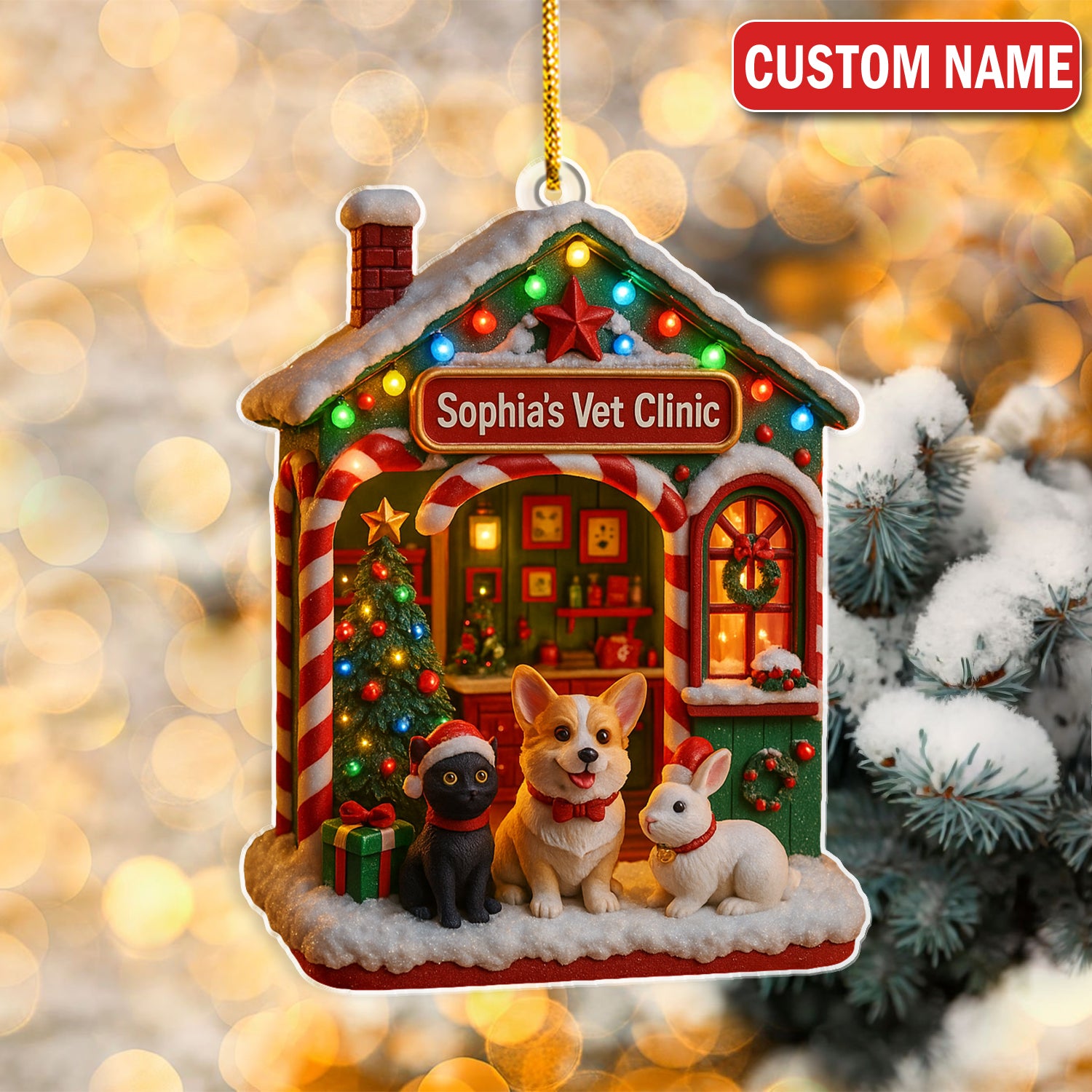 Personalized Vet Tech Ornament - Funny Veterinary Technician Gift - Vet Clinic Christmas Keepsake for Pet Nurses, Clinic Staff