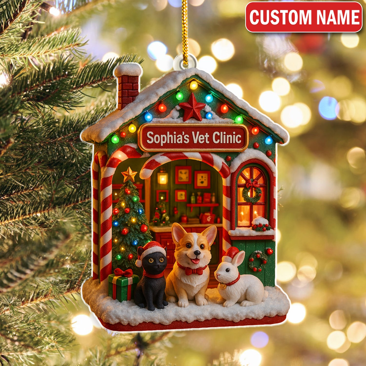 Personalized Vet Tech Ornament - Funny Veterinary Technician Gift - Vet Clinic Christmas Keepsake for Pet Nurses, Clinic Staff