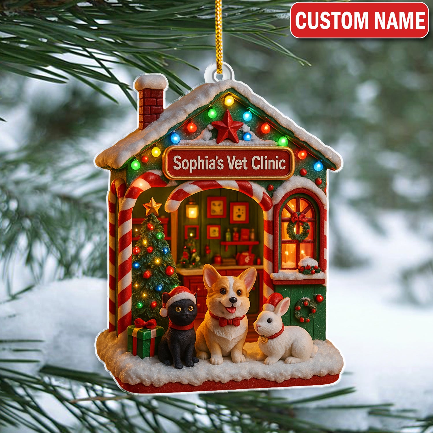 Personalized Vet Tech Ornament - Funny Veterinary Technician Gift - Vet Clinic Christmas Keepsake for Pet Nurses, Clinic Staff