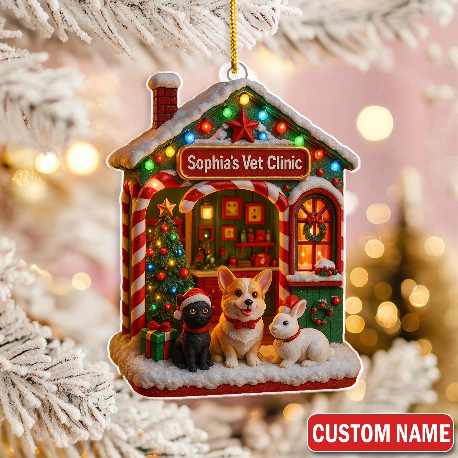 Personalized Vet Tech Ornament - Funny Veterinary Technician Gift - Vet Clinic Christmas Keepsake for Pet Nurses, Clinic Staff