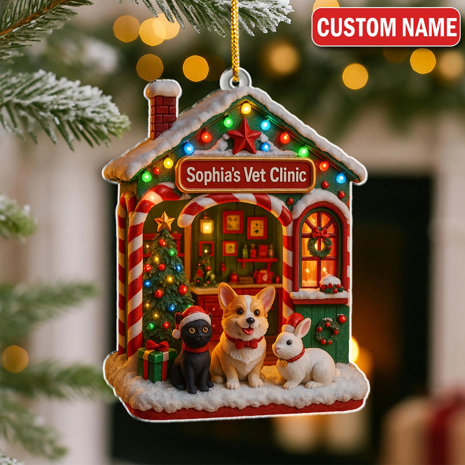 Personalized Vet Tech Ornament - Funny Veterinary Technician Gift - Vet Clinic Christmas Keepsake for Pet Nurses, Clinic Staff