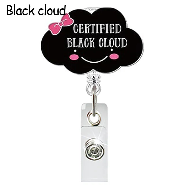 Funny Nurse Badge Reel, Cute Retractable ID Holder For Nurses LPN RN CNA ER, Cartoon Humor Badge Clips