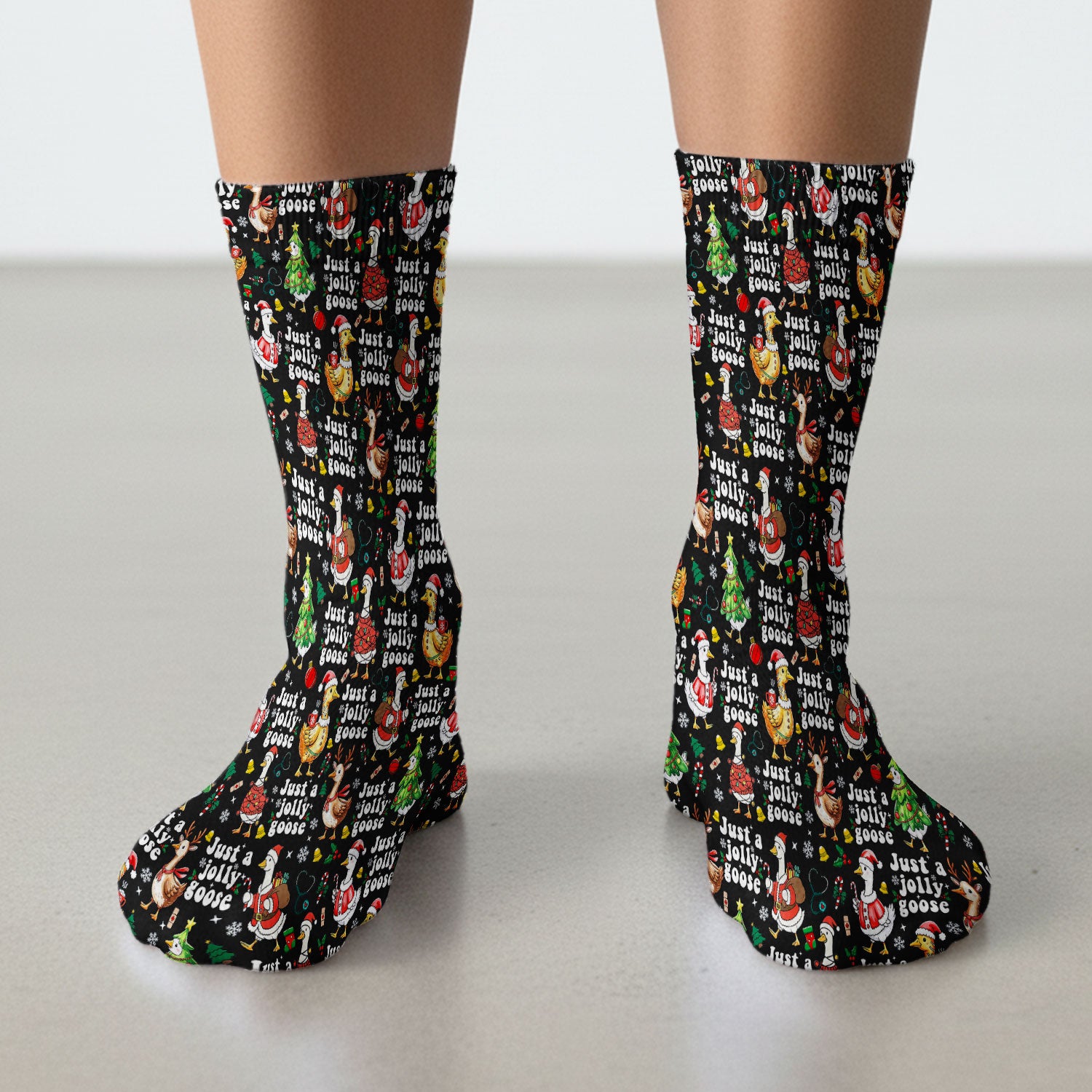 Just a Jolly Goose Socks for Nurse Doctor - Santa Goose Adult Socks for Men and Women - Breathable Fabrics Medical Uniform