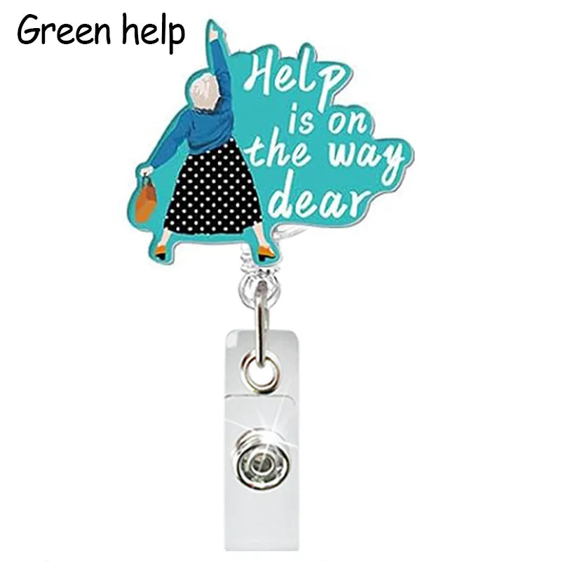 Funny Nurse Badge Reel, Cute Retractable ID Holder For Nurses LPN RN CNA ER, Cartoon Humor Badge Clips