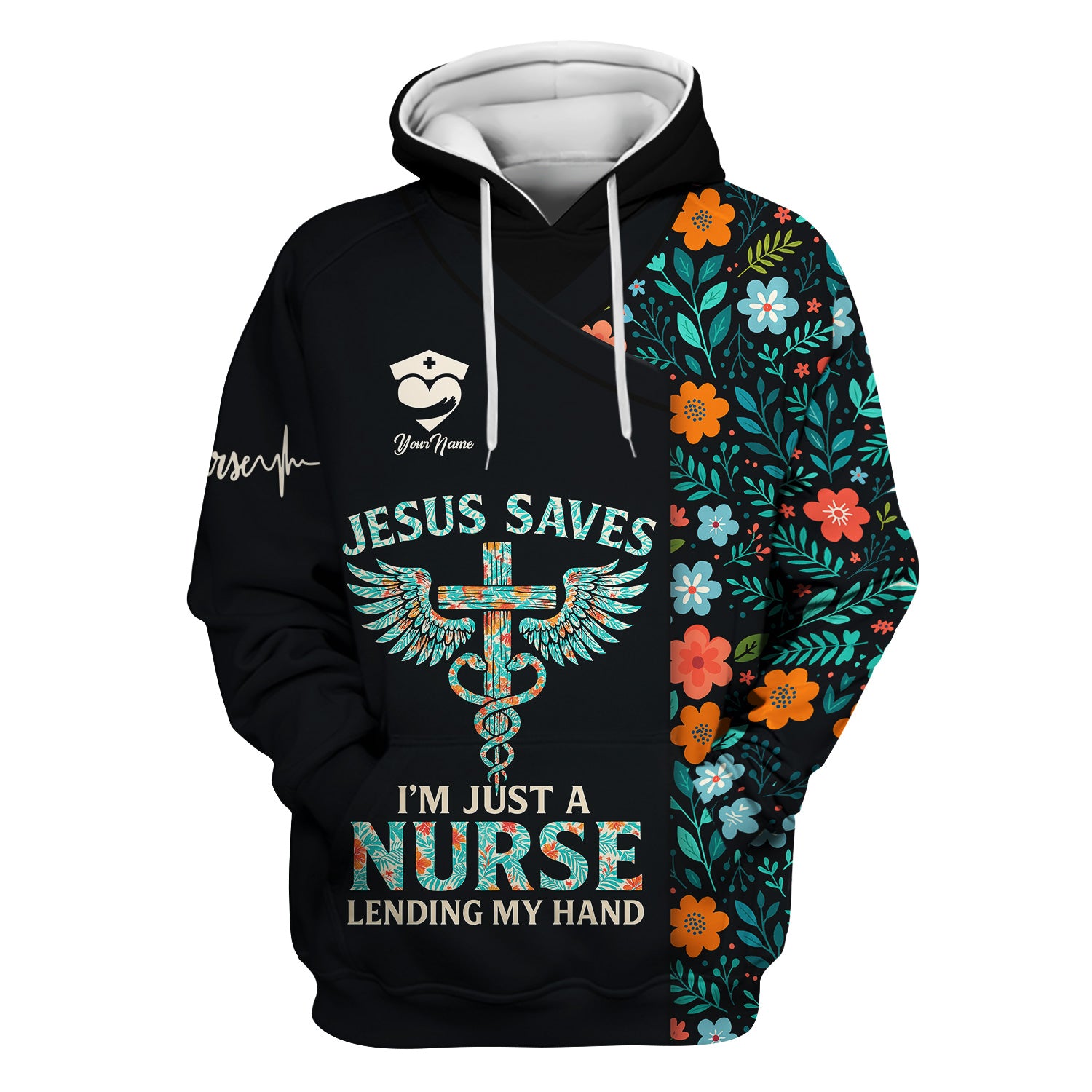 Custom Christian Nurse Shirt Jesus Saves Quote - Faith Based Nursing Graphic Tee - Gift for Healthcare Workers RN LPN