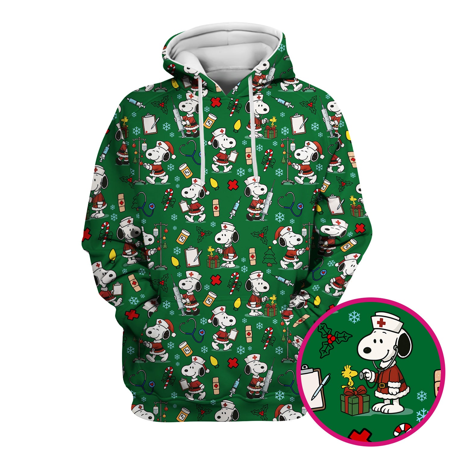 Snoopy Christmas Nurse Scrub Shirt - Cute Holiday Scrub Top Multi Colors - Funny Nursing Work Shirt with Pockets