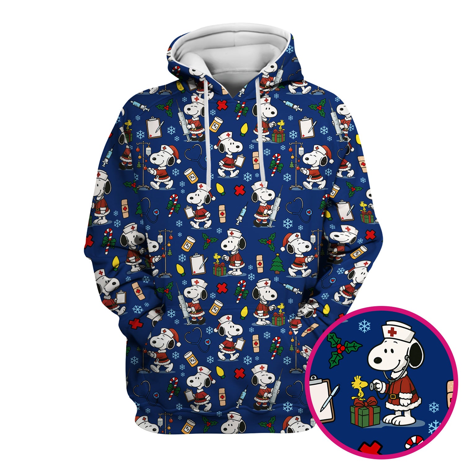 Snoopy Christmas Nurse Scrub Shirt - Cute Holiday Scrub Top Multi Colors - Funny Nursing Work Shirt with Pockets