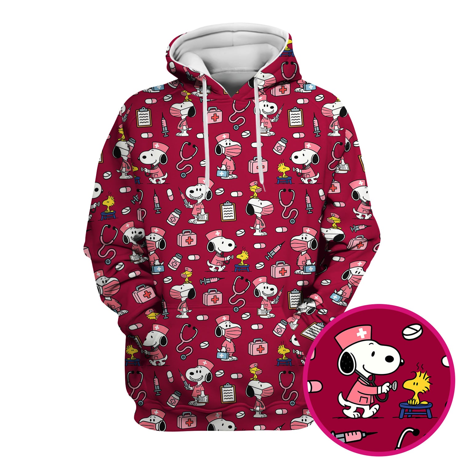 Custom Scrub Top for Nurses - Funny Snoopy Medical Scrub Shirt Multi Color - Cute Nursing Scrub Shirt with Handy Pockets