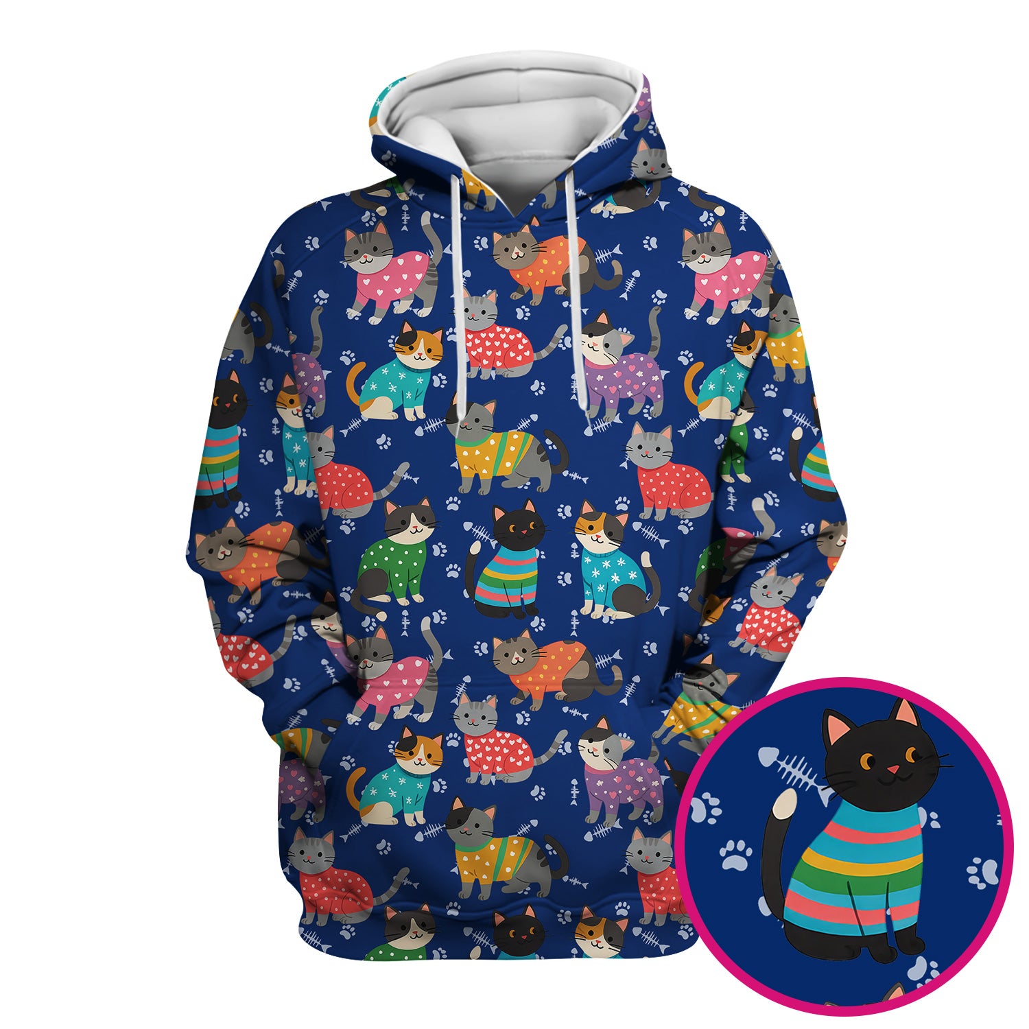 Cute Cat Nurse Scrub Top Multi Color - Funny Kitty Print Scrub Shirt for Women - Colorful Nursing Work Shirt with Pockets