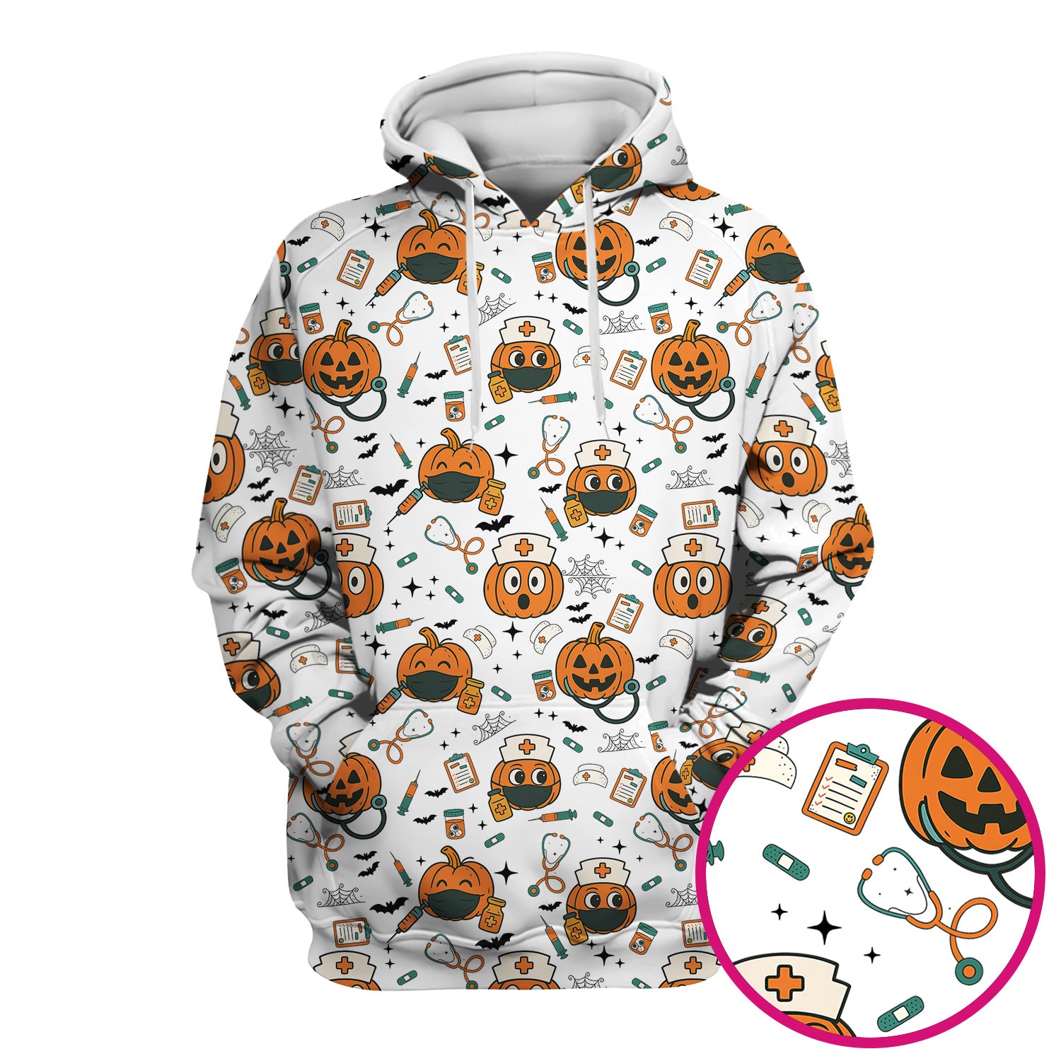 Halloween Nurse Scrub Top - Cute Holiday Scrub for Nurse - Spooky Halloween Gift for CNA RN LPN