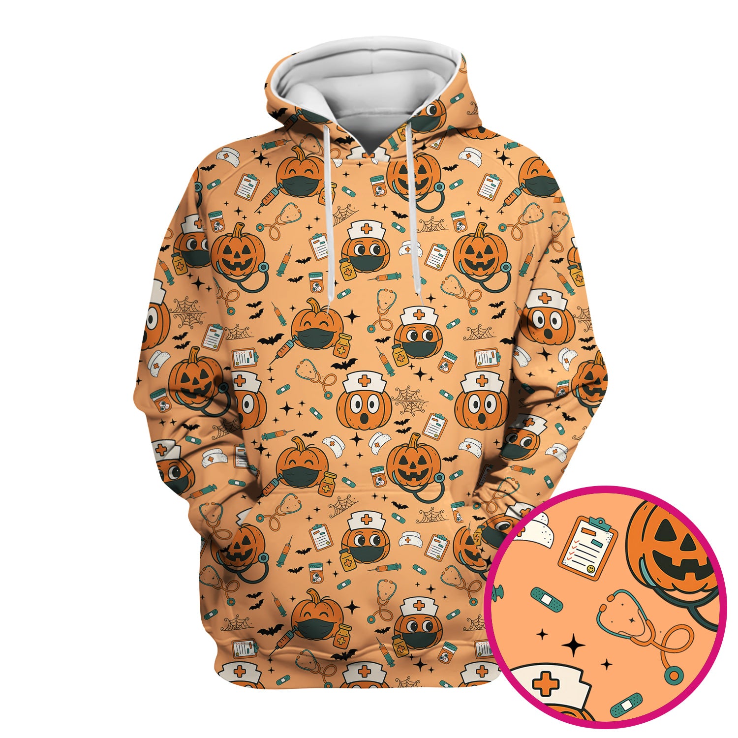 Halloween Nurse Scrub Top - Cute Holiday Scrub for Nurse - Spooky Halloween Gift for CNA RN LPN