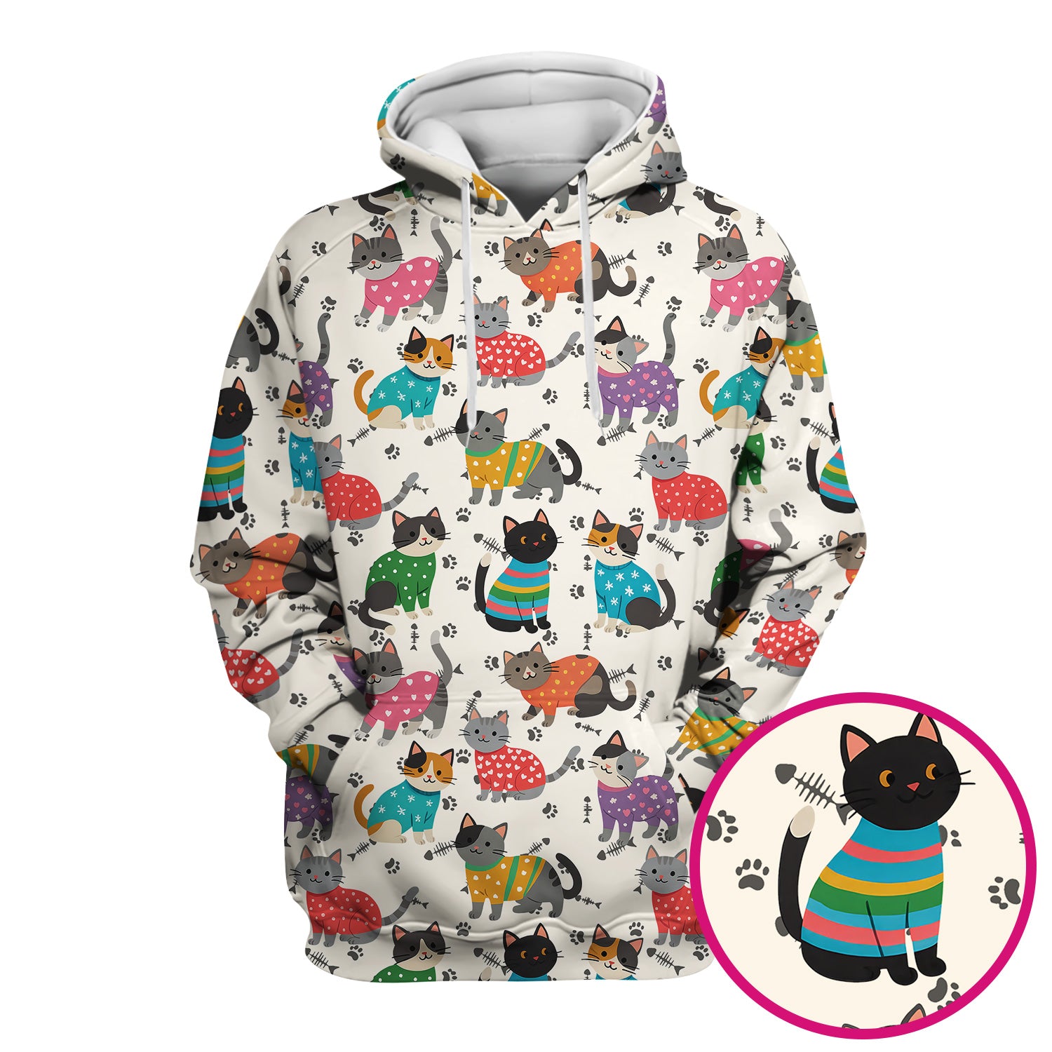 Cute Cat Nurse Scrub Top Multi Color - Funny Kitty Print Scrub Shirt for Women - Colorful Nursing Work Shirt with Pockets