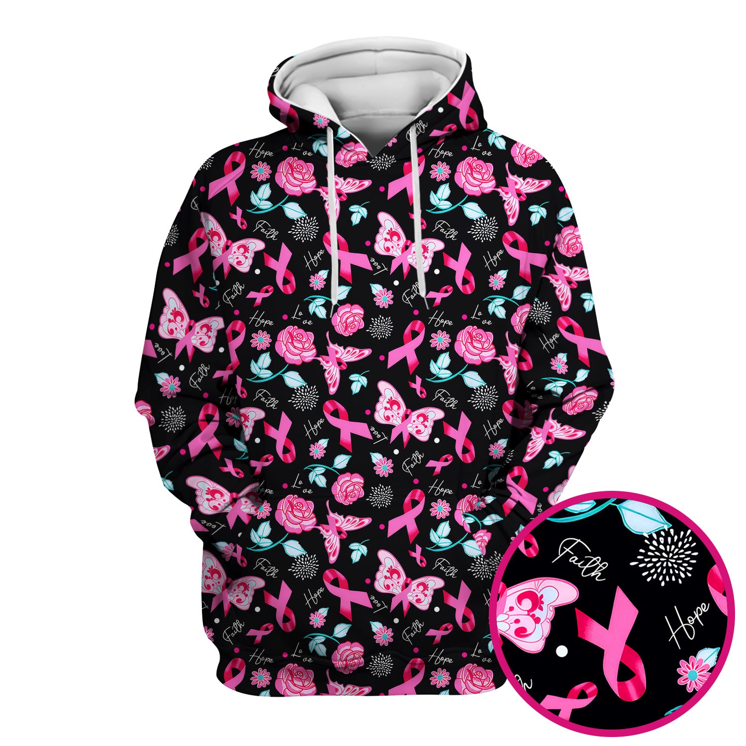 Breast Cancer Awareness Scrub Top - Pink Ribbon Nurse Shirt with Flowers - Gift for Women RN CNA LPN