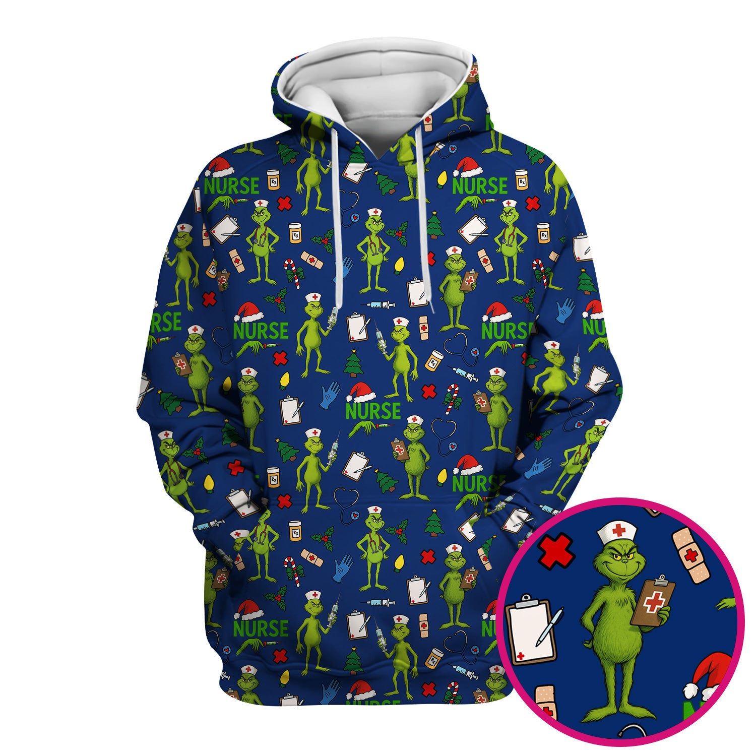 Funny Grinch Nurse Scrub Top - Christmas Holiday Medical Shirt - Multiple Color Options CNA RN LPN Gift