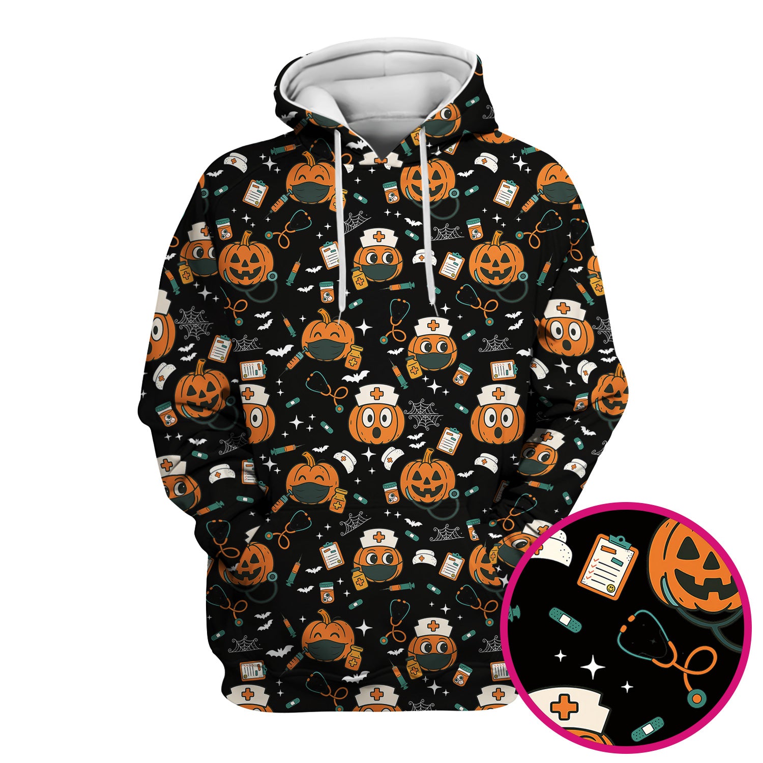 Halloween Nurse Scrub Top - Cute Holiday Scrub for Nurse - Spooky Halloween Gift for CNA RN LPN